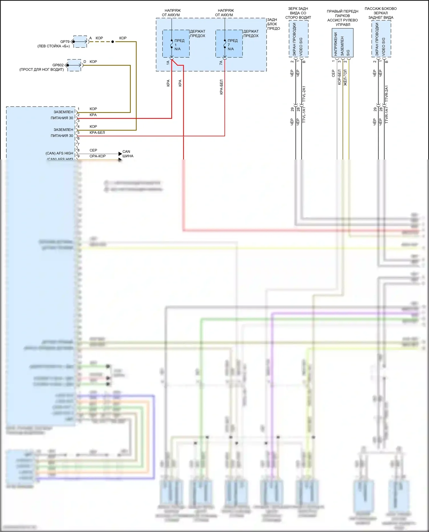 Cayenne Porsche III рестайлинг (2023-2024): Электросхема парктроника (1 из 2) 