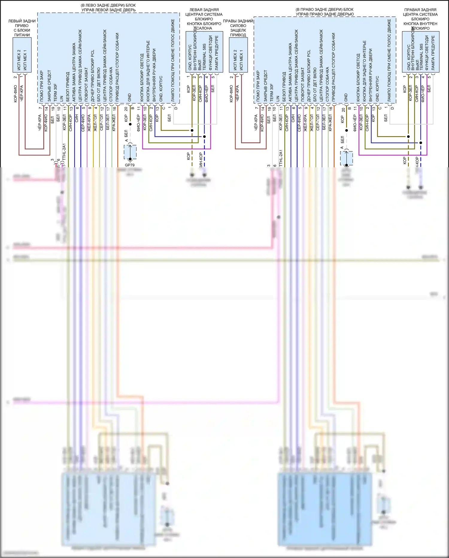 Cayenne Porsche III рестайлинг (2023-2024): Электросхема центрального замка (3 из 4) 