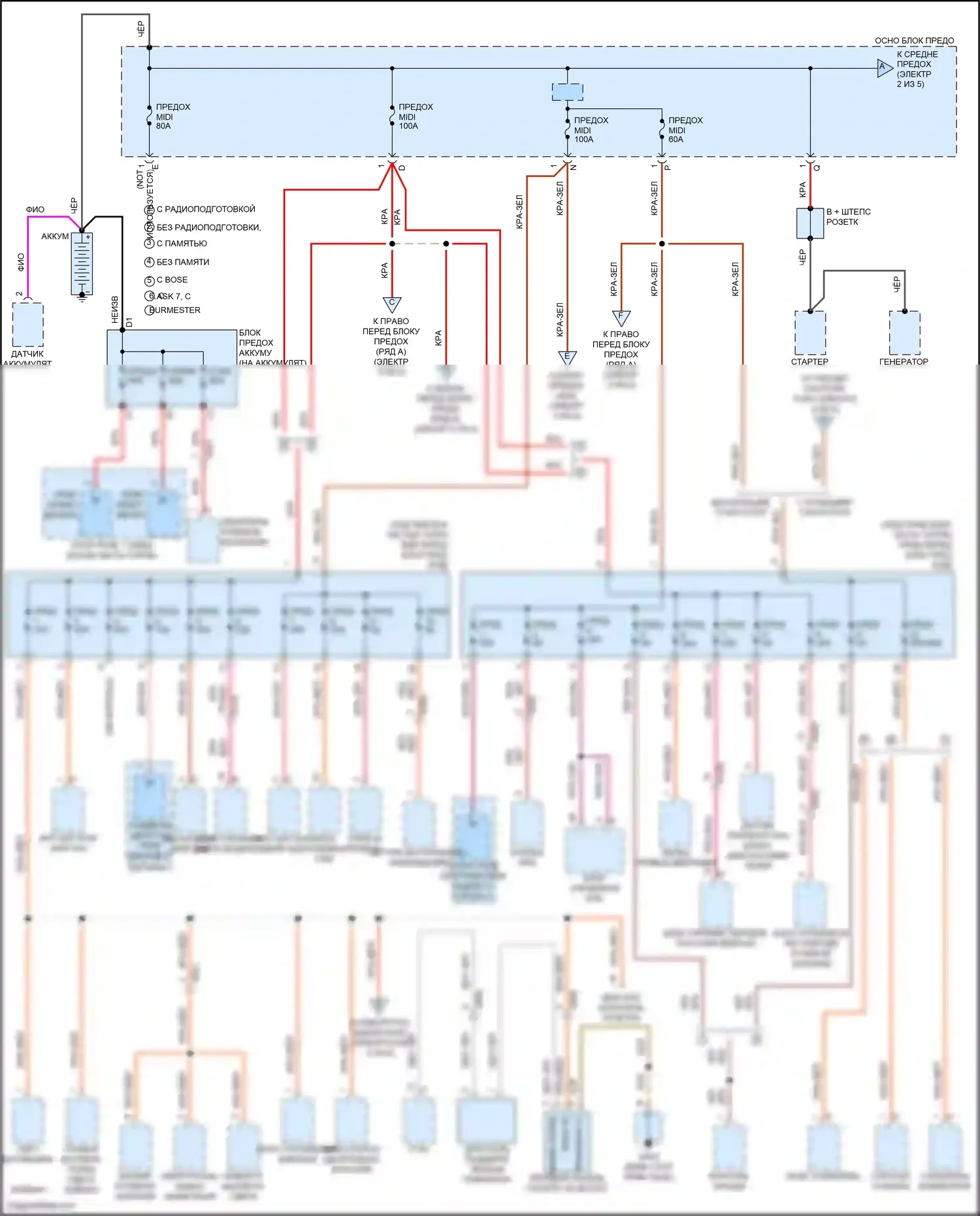 Cayman GT4 Porsche 981 (2015-2016): Электросхема блока предохранителей реле (1 из 5) 