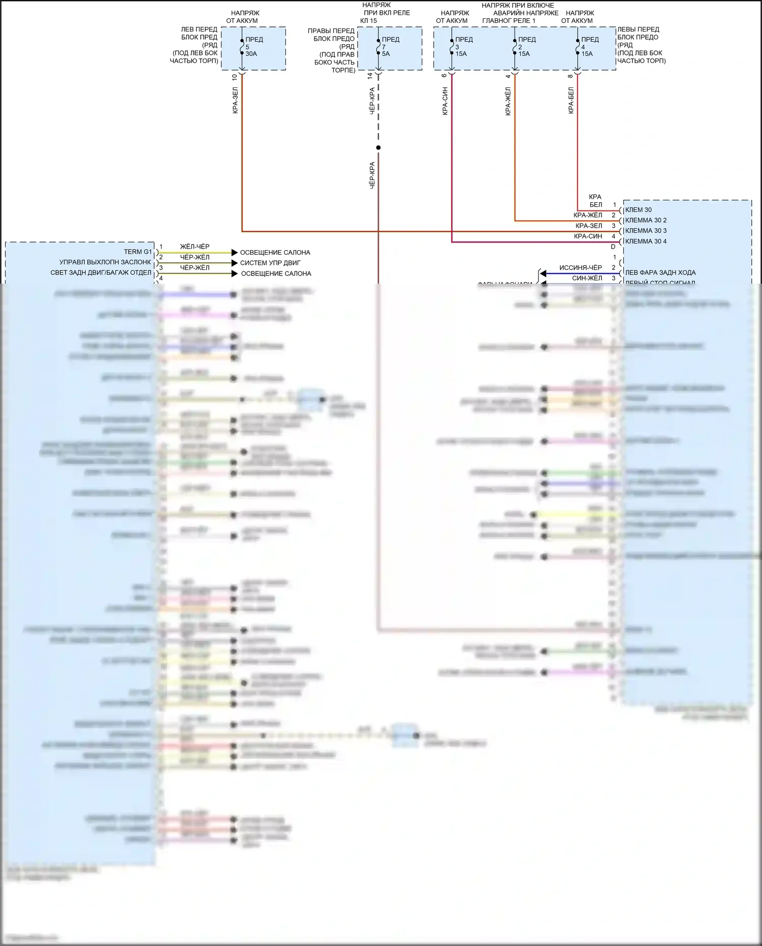 Cayman GT4 Porsche 981 (2015-2016): Электросхема блока управления заднего 