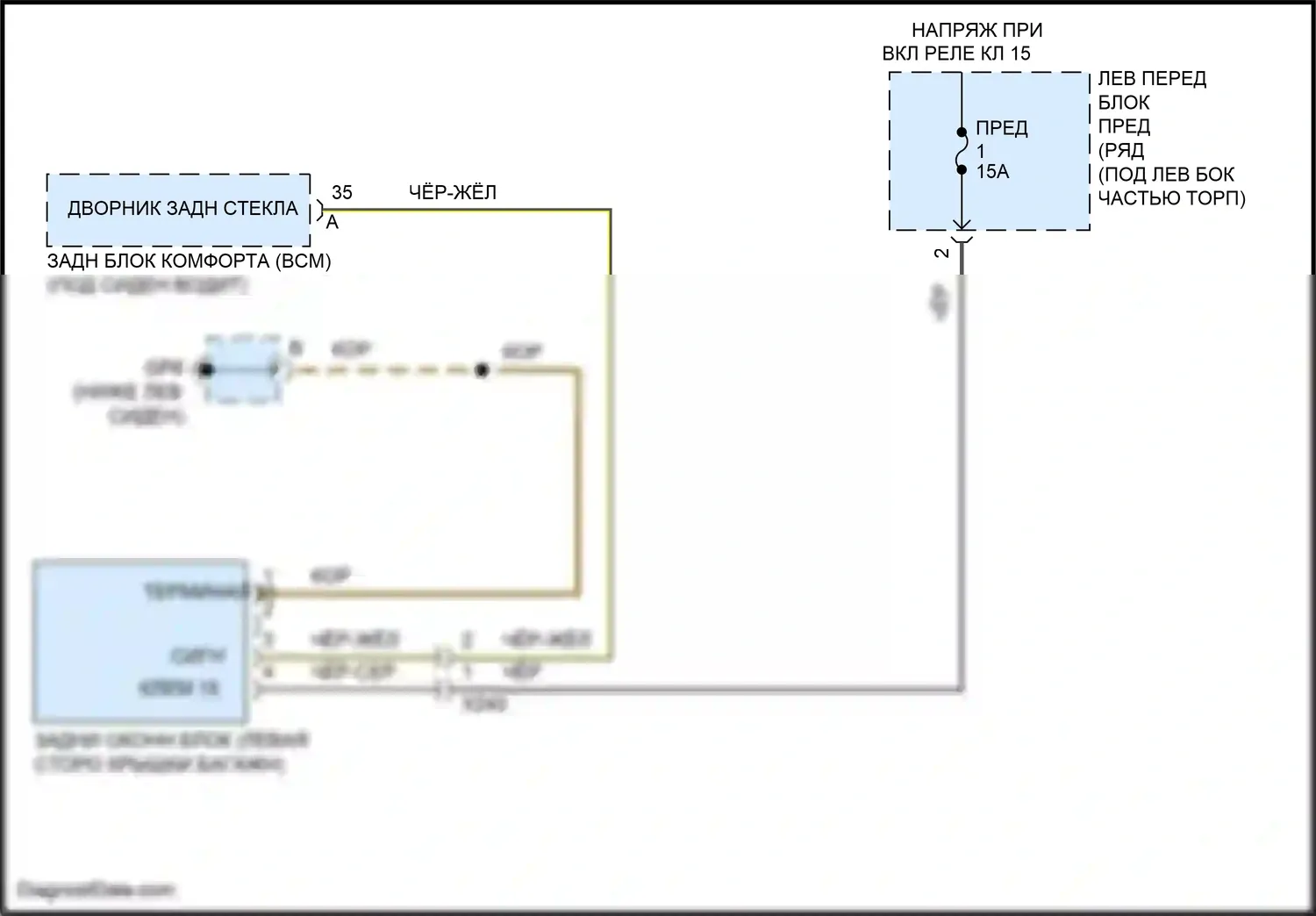 Cayman GT4 Porsche 981 (2015-2016): Электросхема заднего дворника 