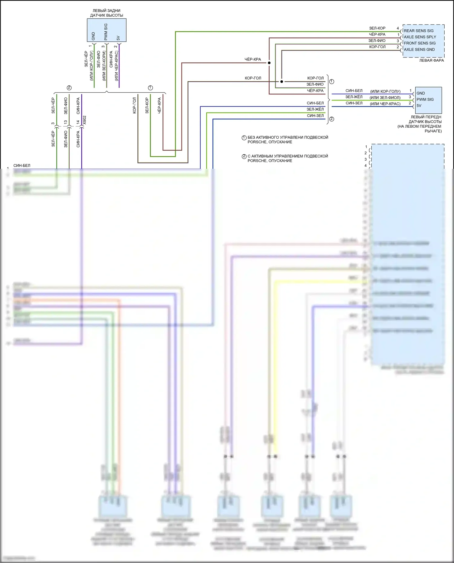 Cayman GT4 Porsche 981 (2015-2016): Электросхема электронной подвески (2 из 2) 