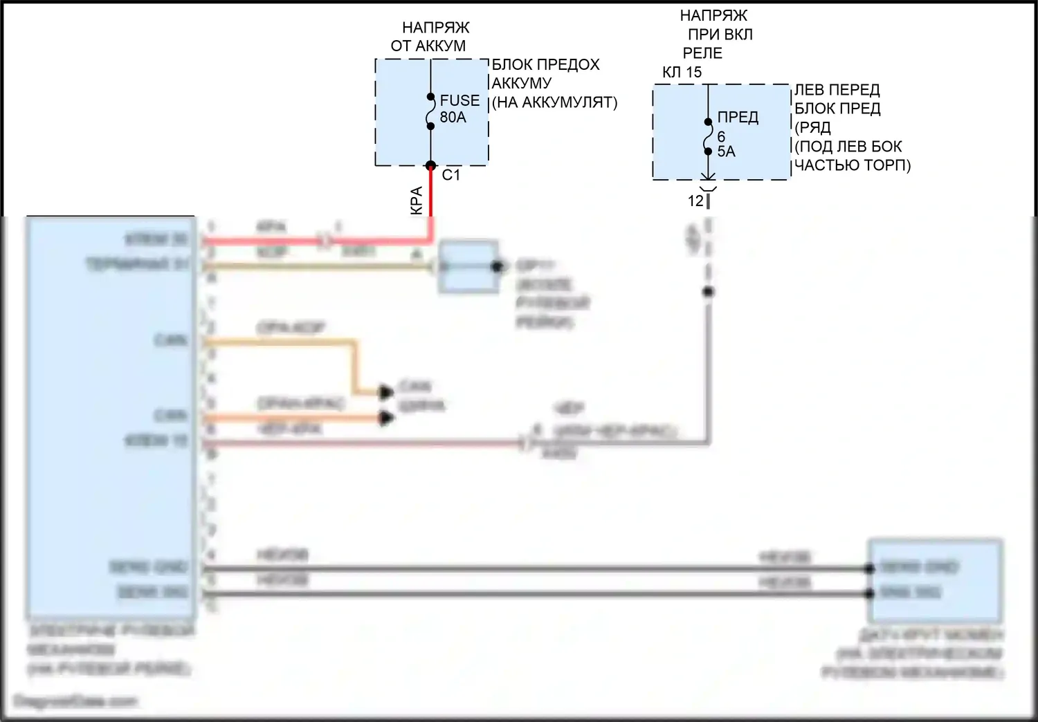 Cayman GT4 Porsche 981 (2015-2016): Электросхема электроусилителя руля 