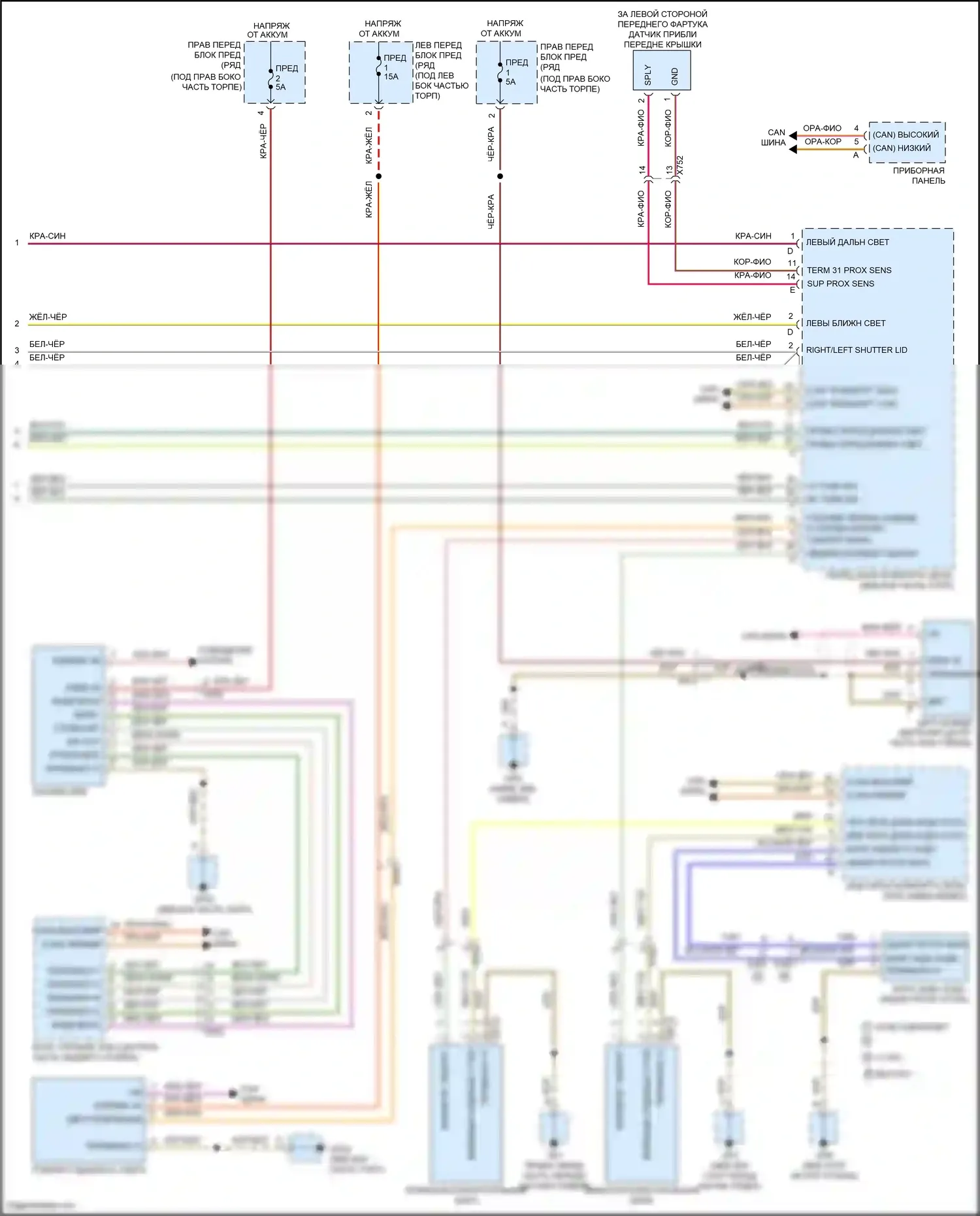Cayman GT4 Porsche 981 (2015-2016): Электросхема фар (2 из 2) 