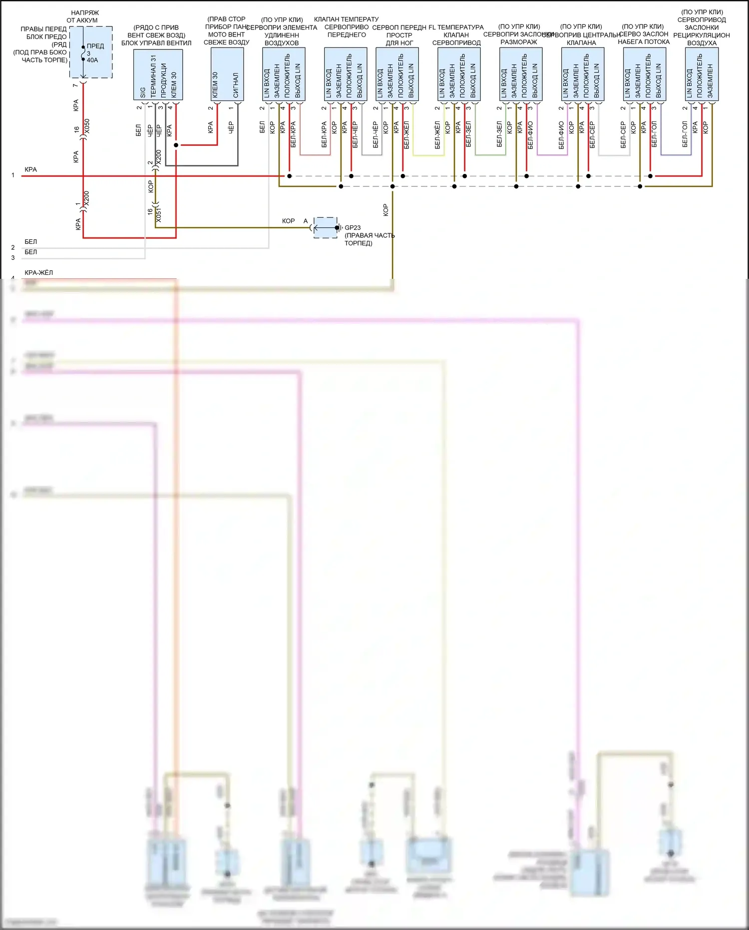 Cayman GT4 Porsche 981 (2015-2016): Электросхема климат контроля (2 из 3) 