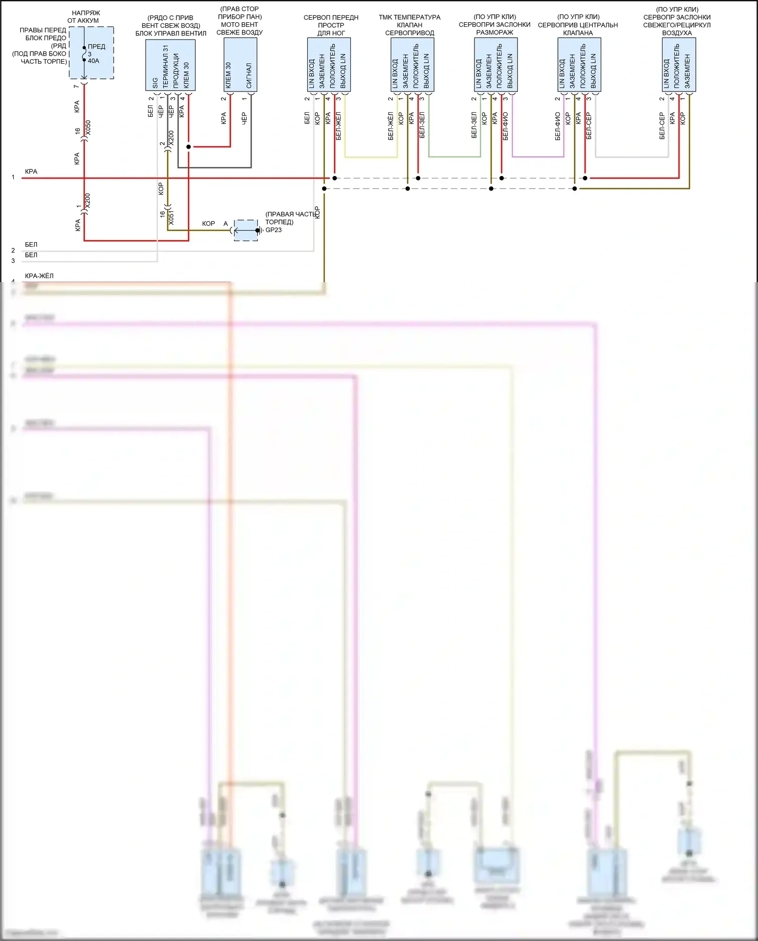 Cayman GT4 Porsche 981 (2015-2016): Электросхема ручного кондиционера (2 из 3) 
