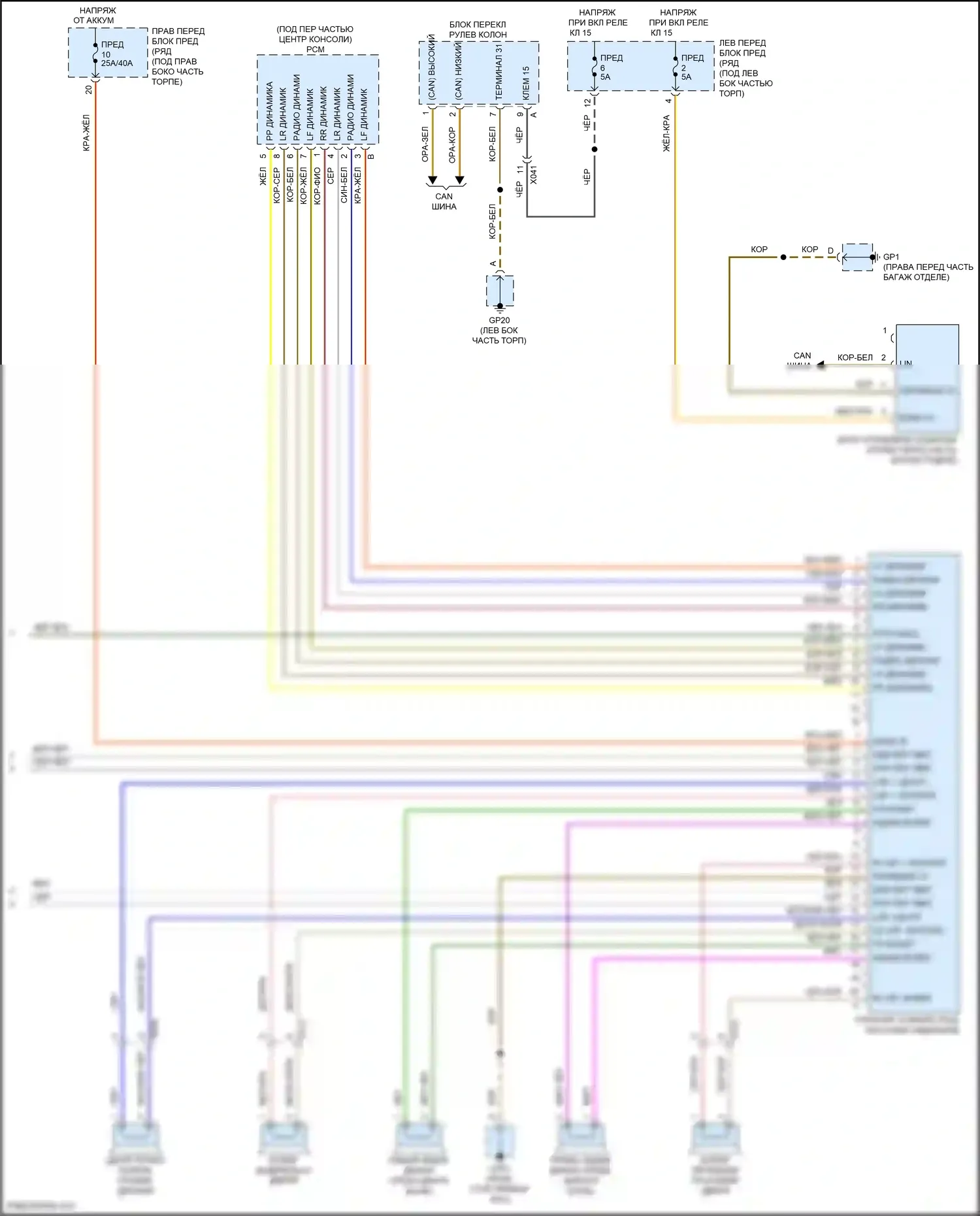Cayman GT4 Porsche 981 (2015-2016): Электросхема магнитолы премиум-класса, с ask (4 из 4) 