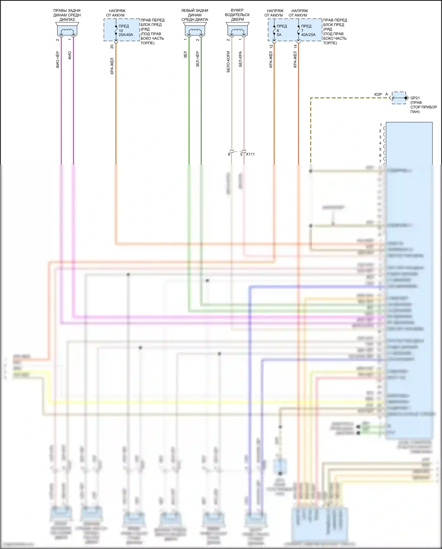 Cayman GT4 Porsche 981 (2015-2016): Электросхема магнитолы премиум-класса, с bose (3 из 4) 