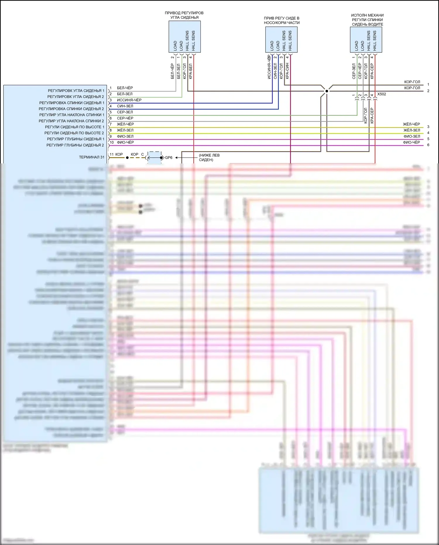 Cayman GT4 Porsche 981 (2015-2016): Электросхема сиденья памяти водителя (1 из 2) 
