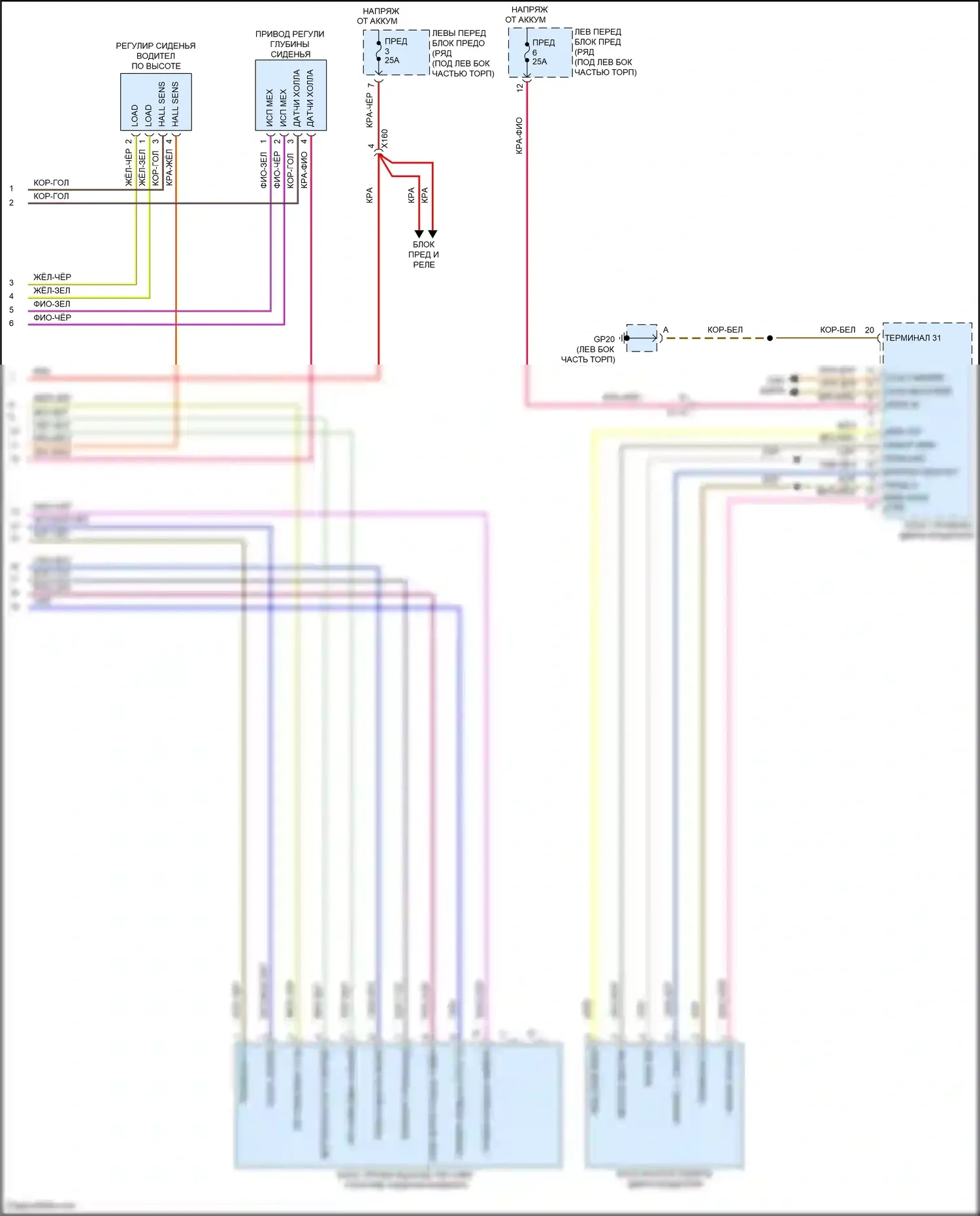 Cayman GT4 Porsche 981 (2015-2016): Электросхема сиденья памяти водителя (2 из 2) 