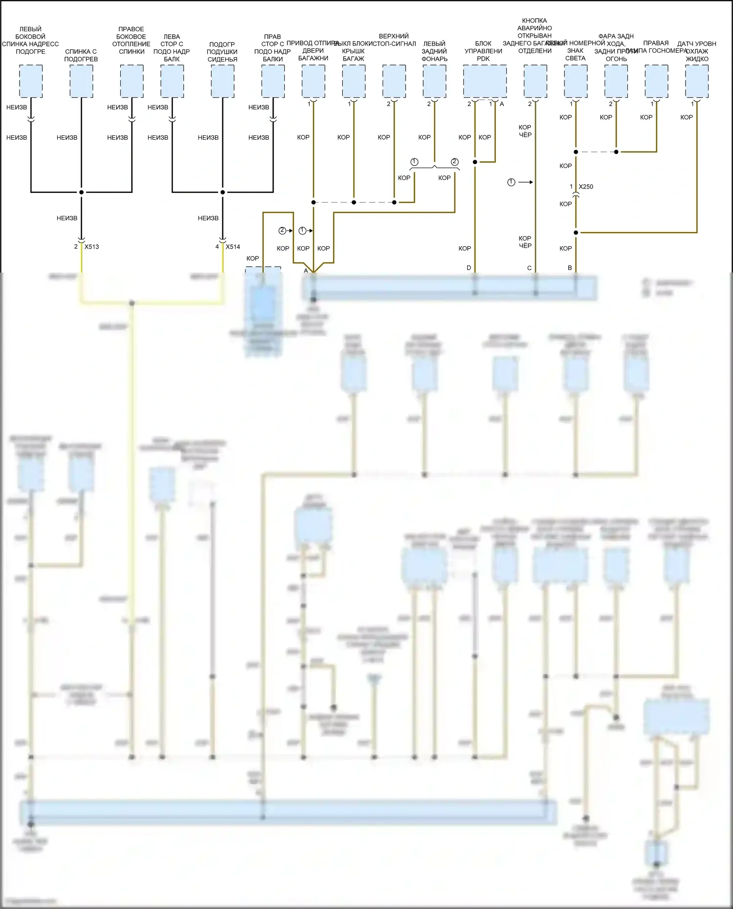 Cayman GT4 Porsche 981 (2015-2016): Электросхема точек подключения масс (5 из 5) 
