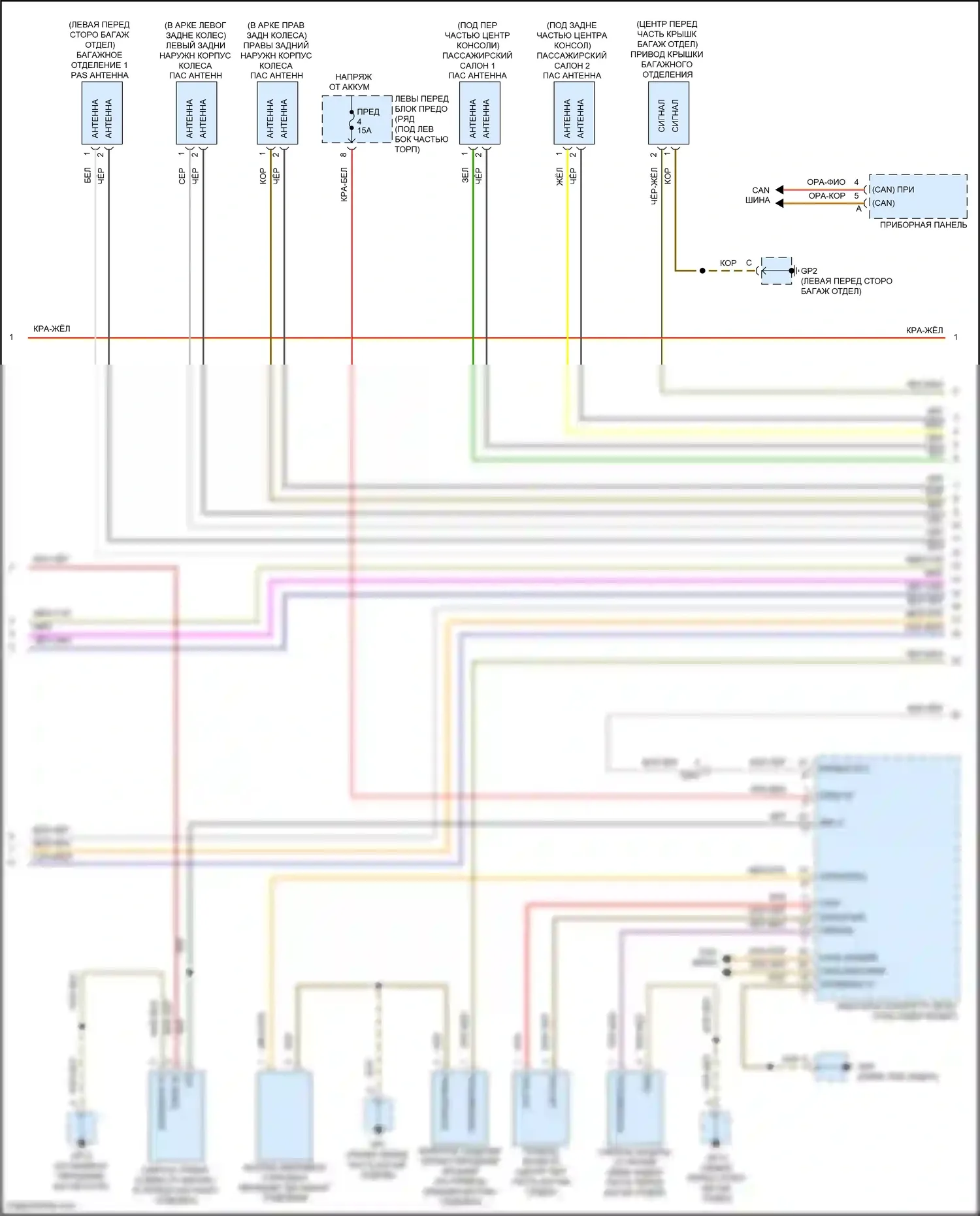 Cayman GT4 Porsche 981 (2015-2016): Электросхема центрального замка (2 из 3) 