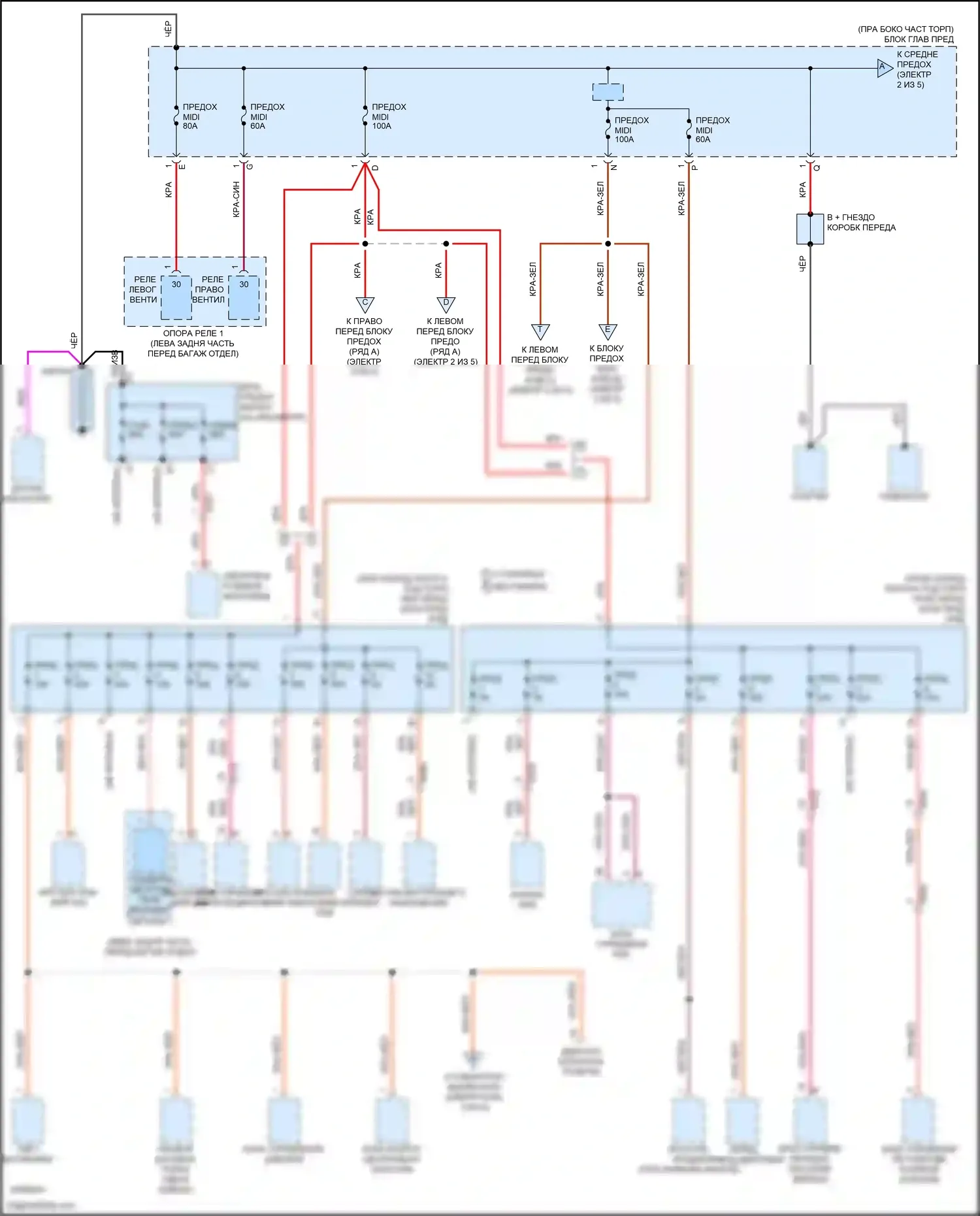 Cayman GT4 Porsche 982 (2019-2024): Электросхема блока предохранителей реле (1 из 5) 