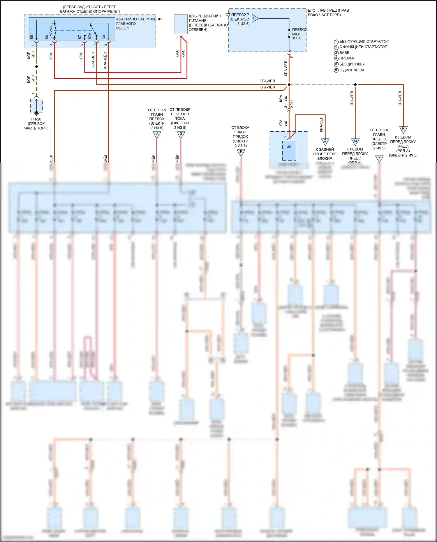 Cayman GT4 Porsche 982 (2019-2024): Электросхема блока предохранителей реле (4 из 5) 