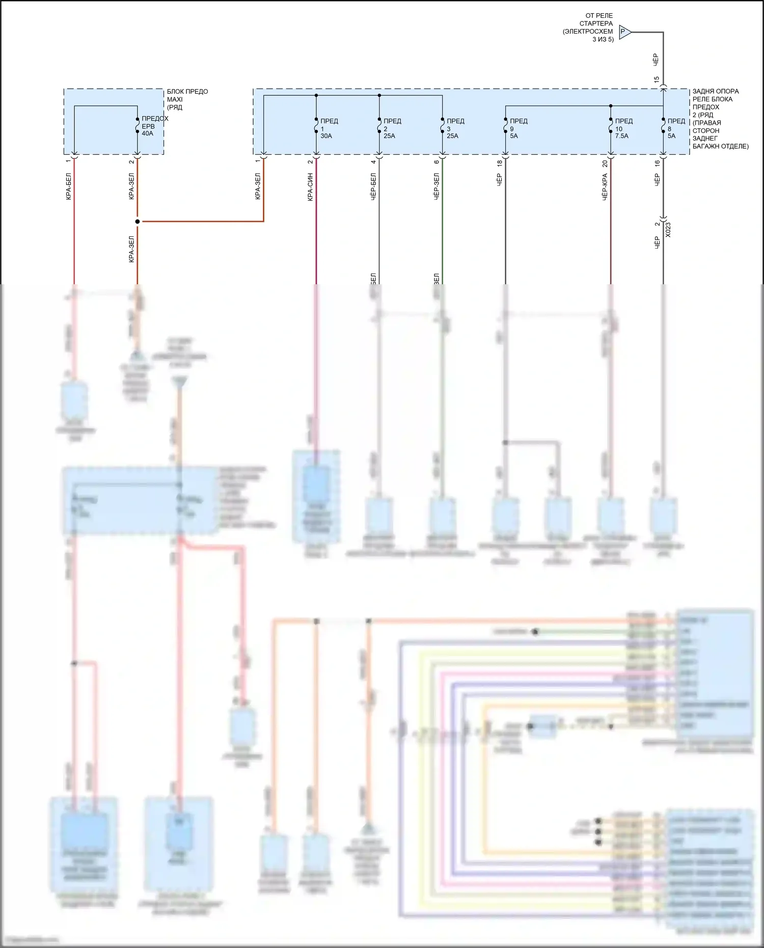 Cayman GT4 Porsche 982 (2019-2024): Электросхема блока предохранителей реле (5 из 5) 