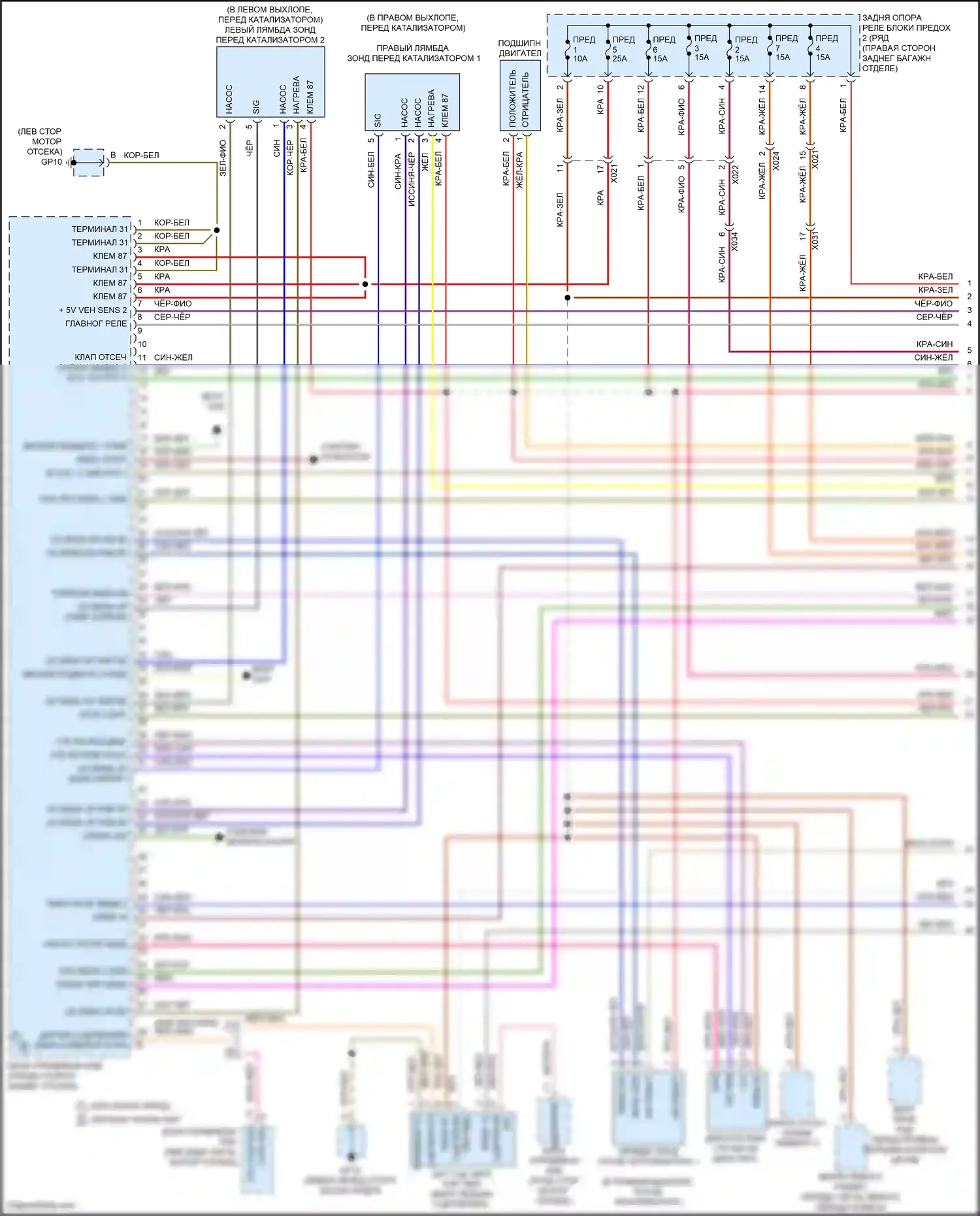 Cayman GT4 Porsche 982 (2019-2024): Электросхема двигателя 2.0л турбо (1 из 7) 