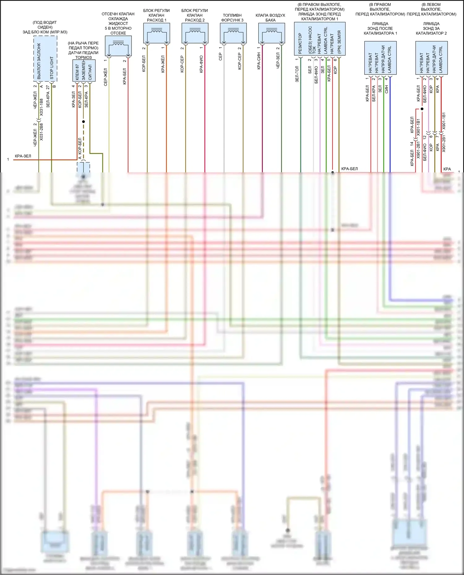 Cayman GT4 Porsche 982 (2019-2024): Электросхема двигателя 4.0l (4 из 8) 