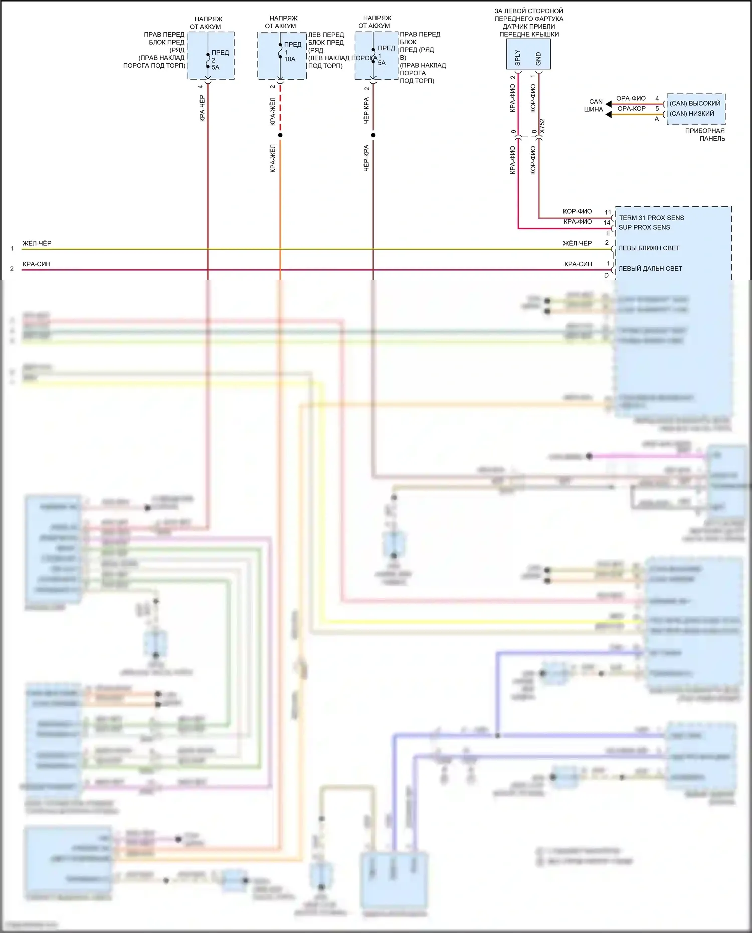 Cayman GT4 Porsche 982 (2019-2024): Электросхема фар, без светодиодных фар (2 из 2) 