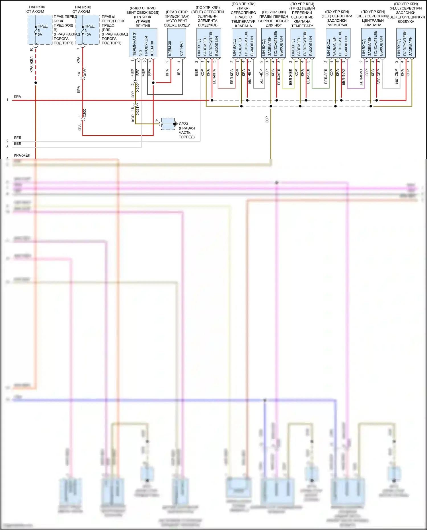 Cayman GT4 Porsche 982 (2019-2024): Электросхема климат контроля (2 из 3) 