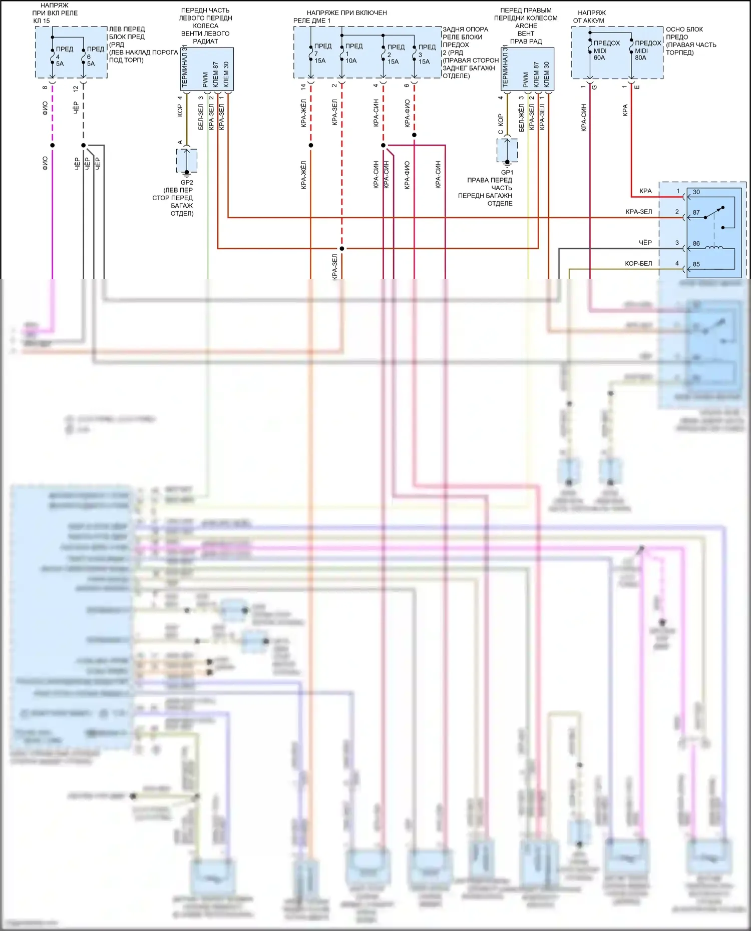 Cayman GT4 Porsche 982 (2019-2024): Электросхема климат контроля (3 из 3) 