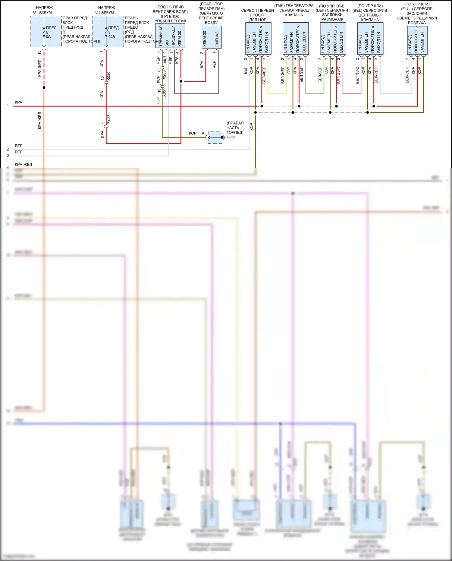 Cayman GT4 Porsche 982 (2019-2024): Электросхема ручного кондиционера (2 из 3) 