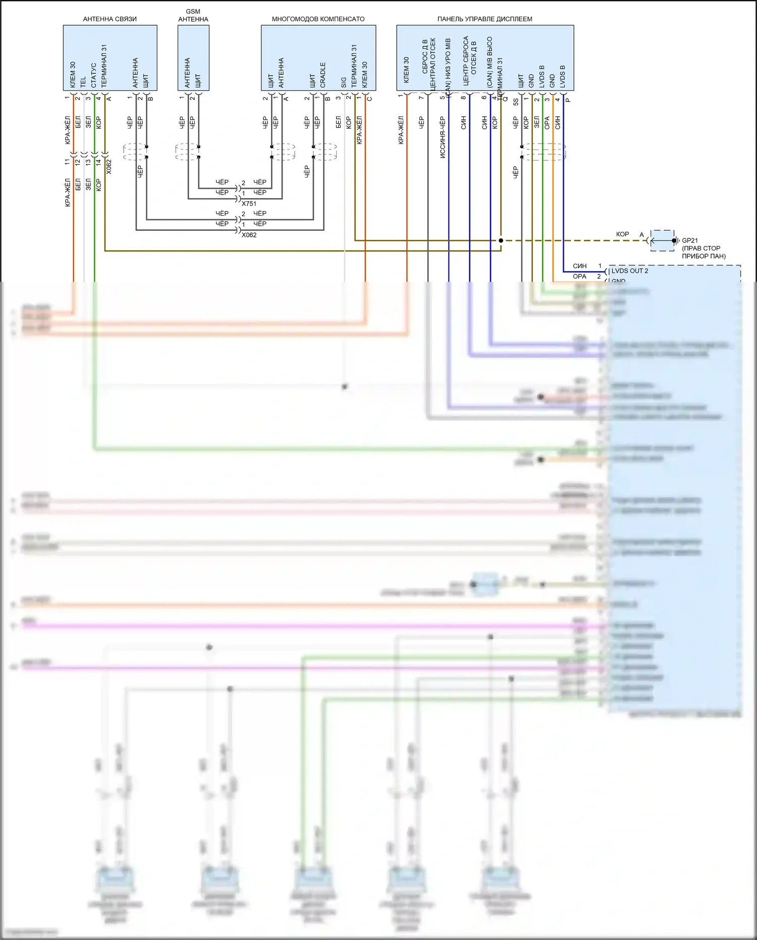 Cayman GT4 Porsche 982 (2019-2024): Электросхема базовой магнитолы (3 из 3) 