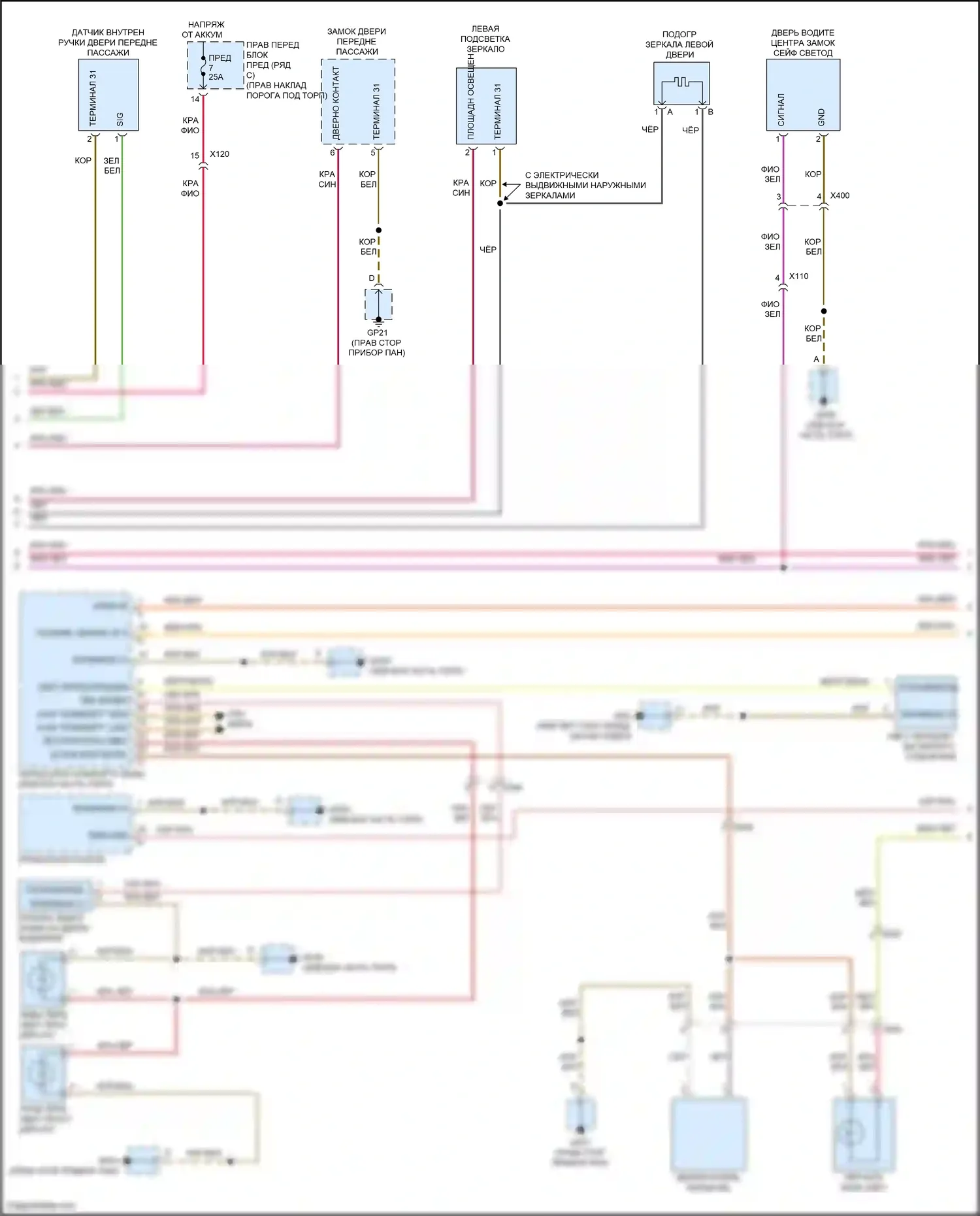 Cayman GT4 Porsche 982 (2019-2024): Электросхема освещения салона (2 из 4) 
