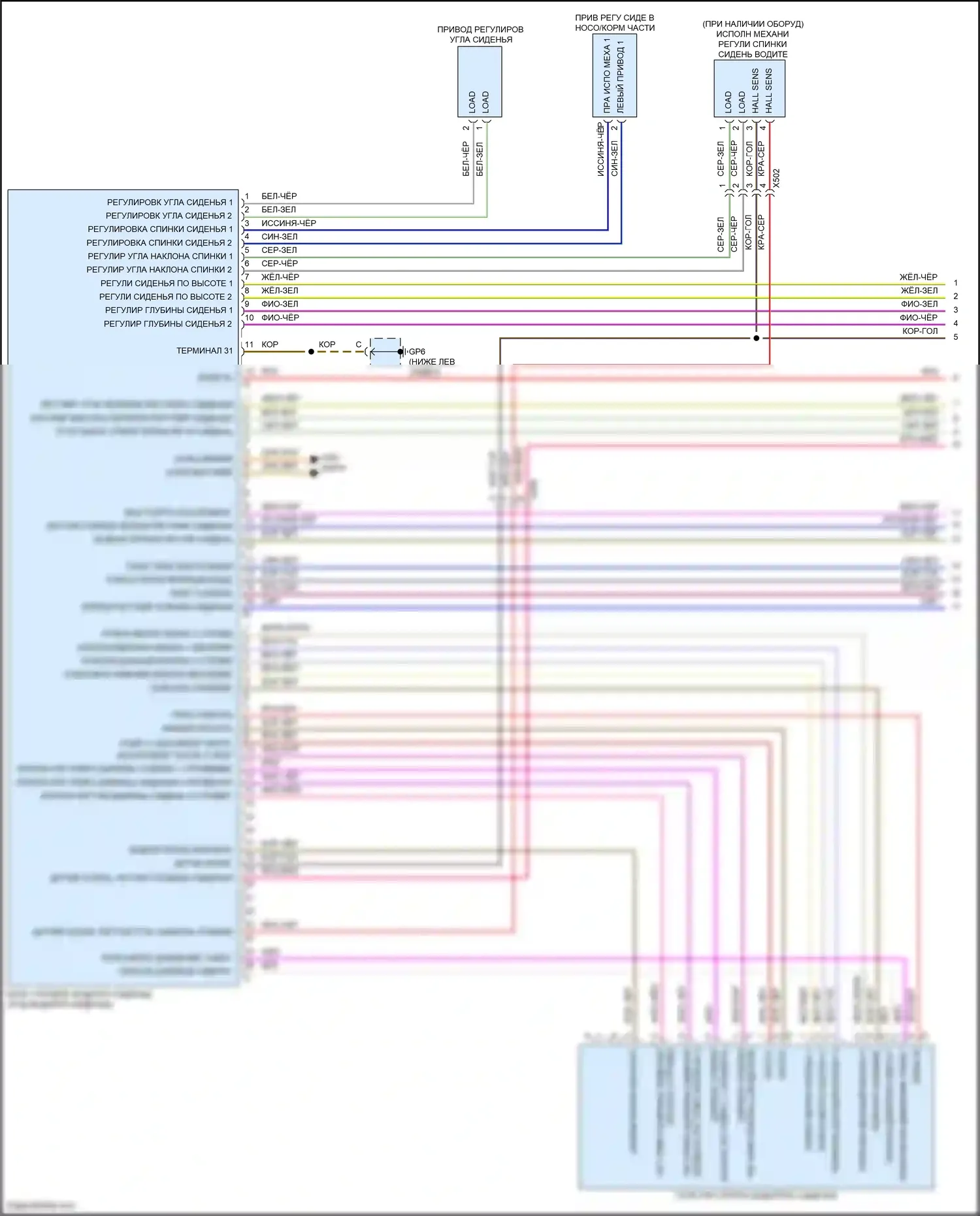 Cayman GT4 Porsche 982 (2019-2024): Электросхема сиденья памяти водителя (1 из 2) 
