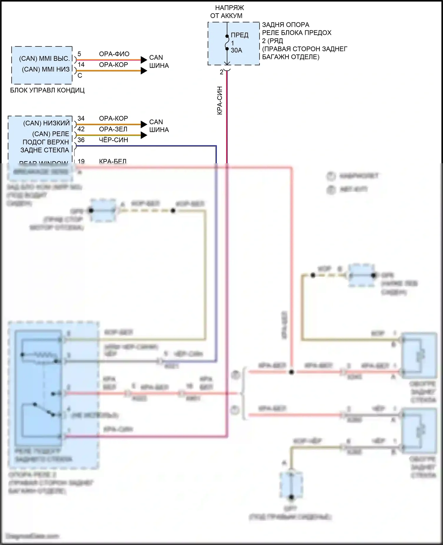 Cayman GT4 Porsche 982 (2019-2024): Электросхема подогрева 