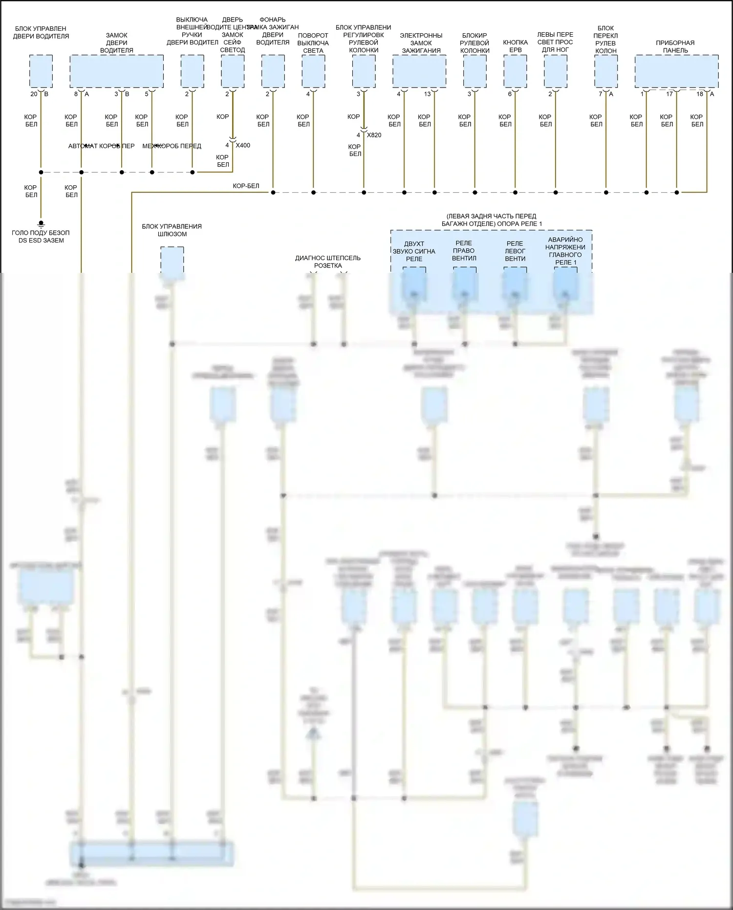 Cayman GT4 Porsche 982 (2019-2024): Электросхема точек подключения масс (2 из 5) 