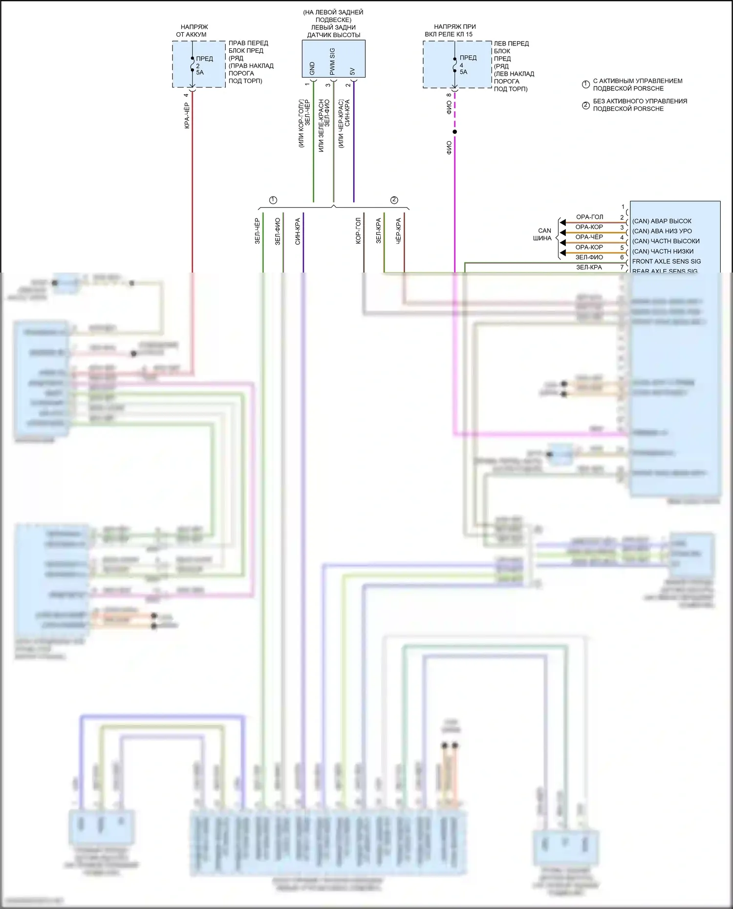 Cayman GTS Porsche 982 (2016-2024): Электросхема фар, со светодиодными фарами (2 из 2) 