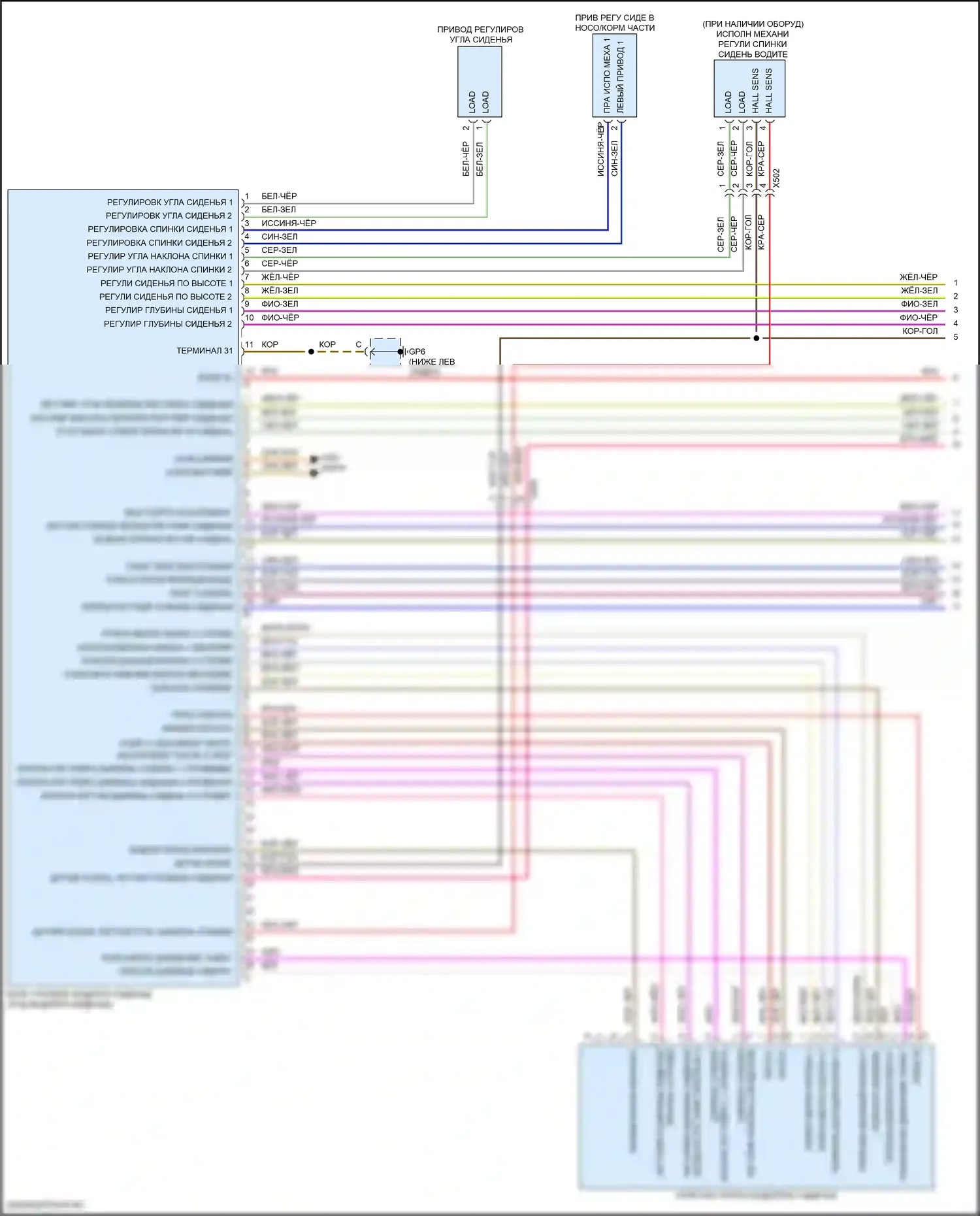 Cayman GTS Porsche 982 (2016-2024): Электросхема сиденья памяти водителя (1 из 2) 