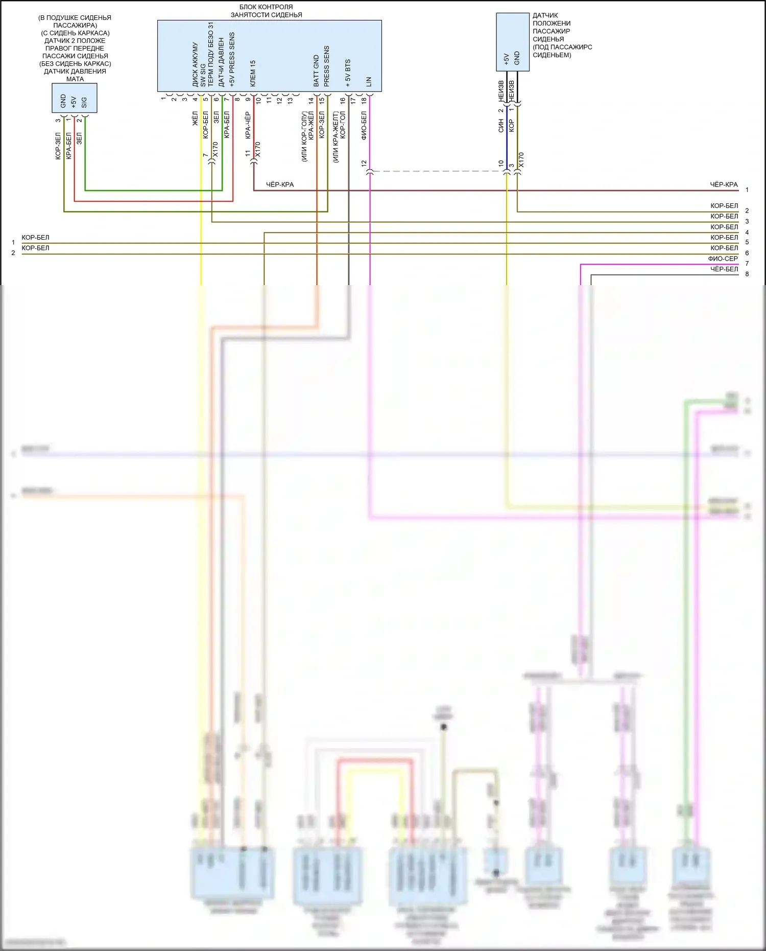 Cayman GTS Porsche 982 (2016-2024): Электросхема подушек безопасности (2 из 3) 