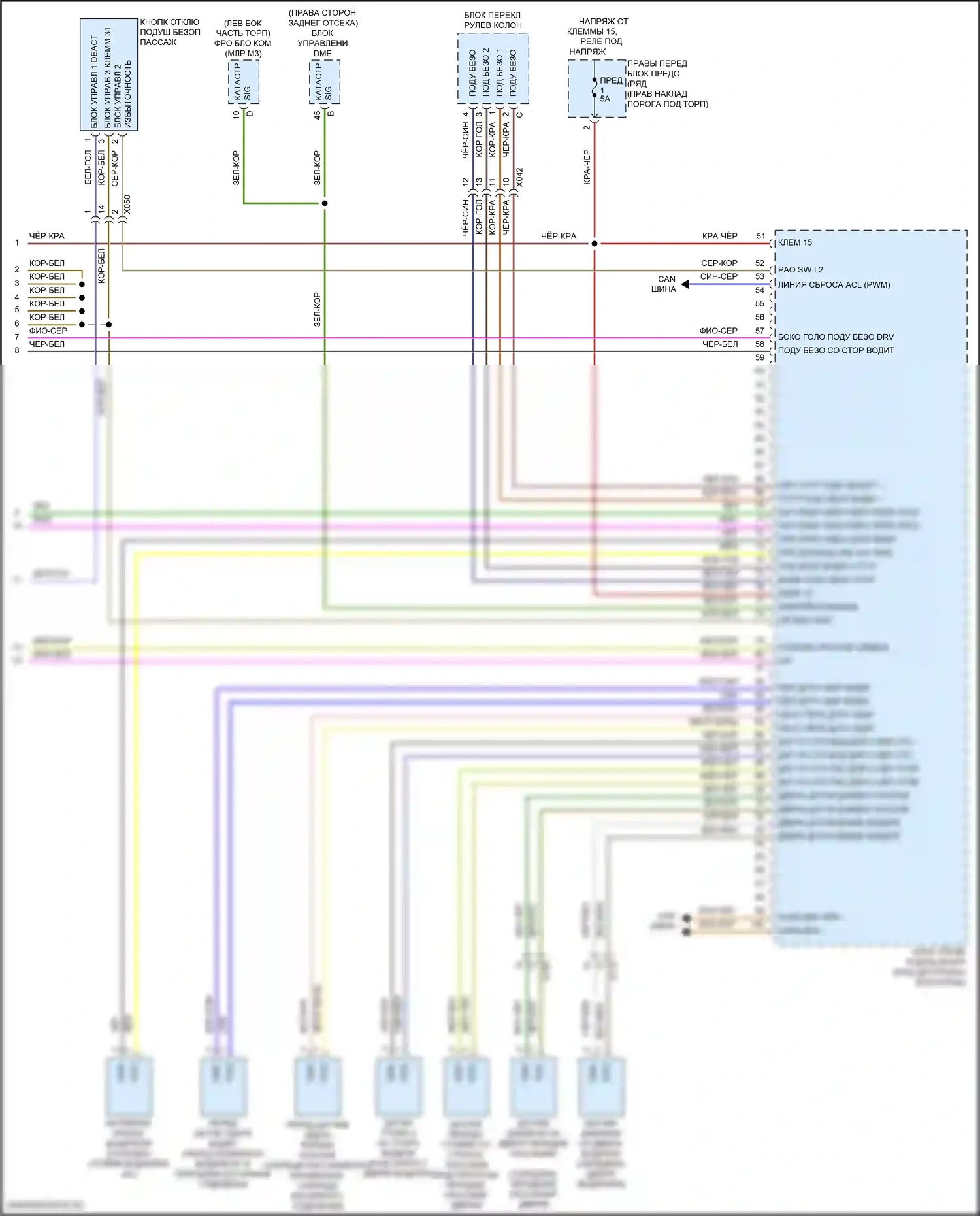Cayman GTS Porsche 982 (2016-2024): Электросхема подушек безопасности (3 из 3) 