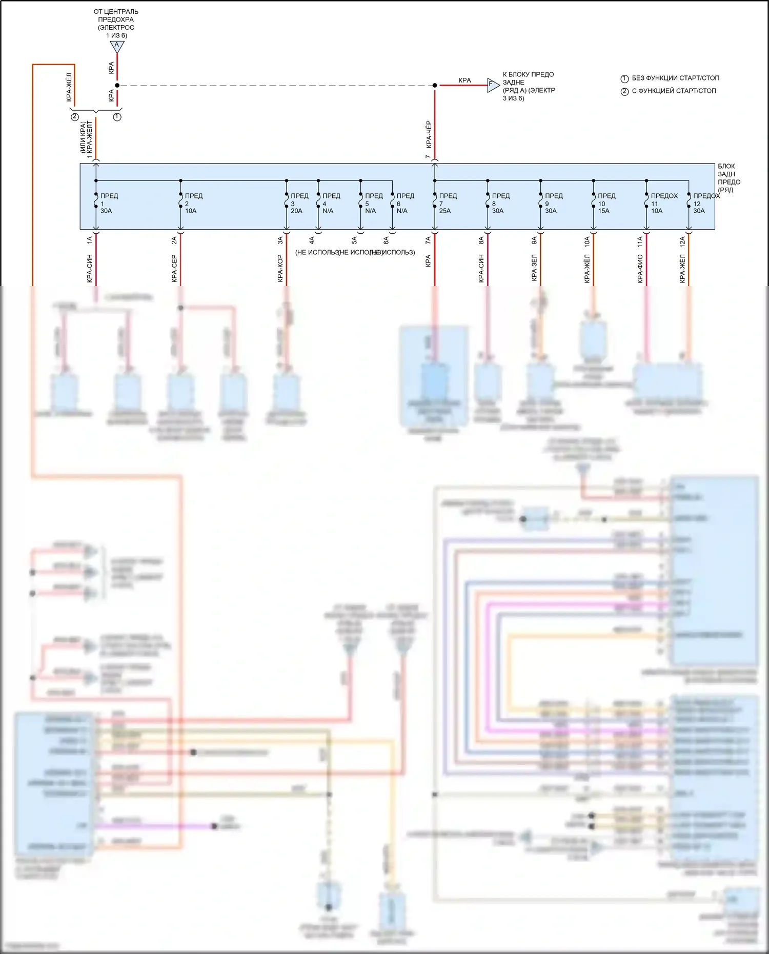 Macan GTS Porsche I рестайлинг 2 (2021-2024): Электросхема блока предохранителей реле (2 из 6) 