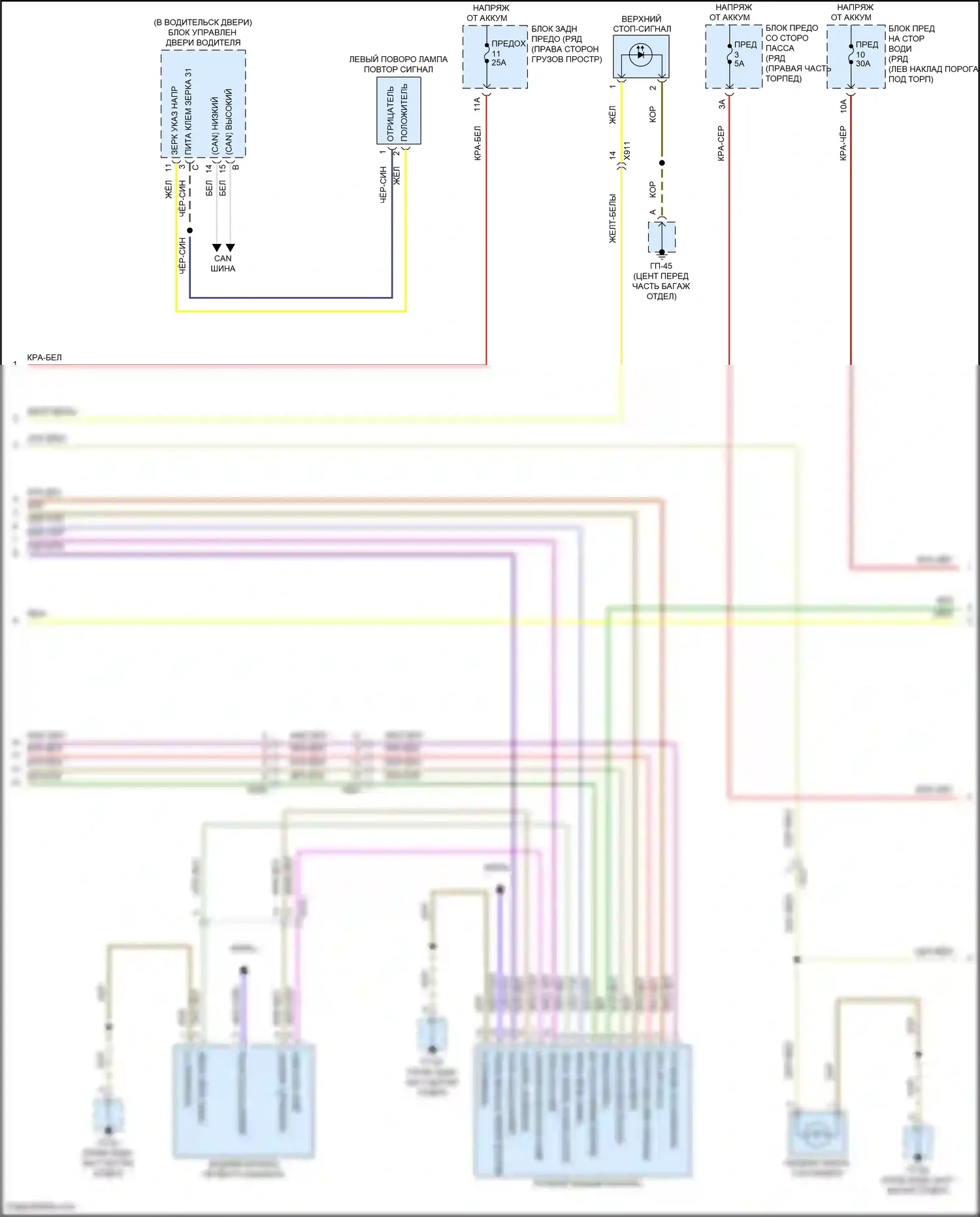 Macan GTS Porsche I рестайлинг 2 (2021-2024): Электросхема фар и фонарей (2 из 3) 