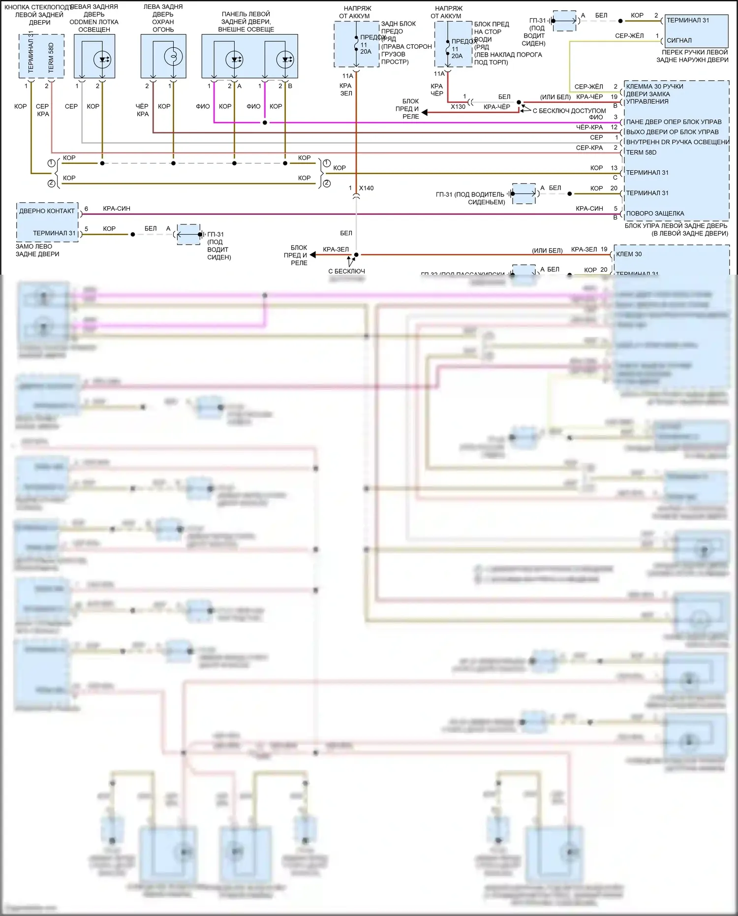 Macan GTS Porsche I рестайлинг 2 (2021-2024): Электросхема освещения салона (4 из 4) 