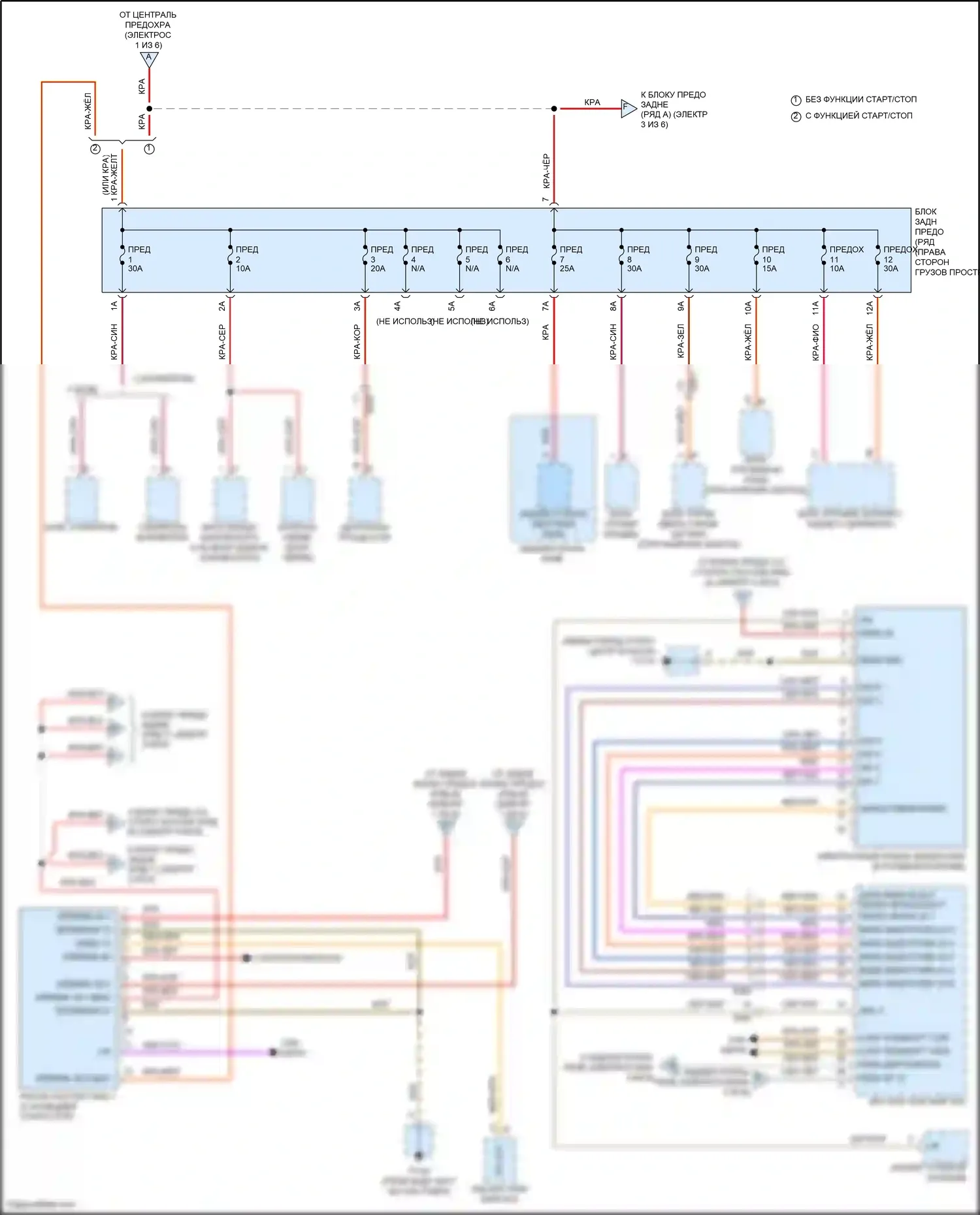 Macan GTS Porsche I рестайлинг (2018-2021): Электросхема блока предохранителей реле (2 из 6) 