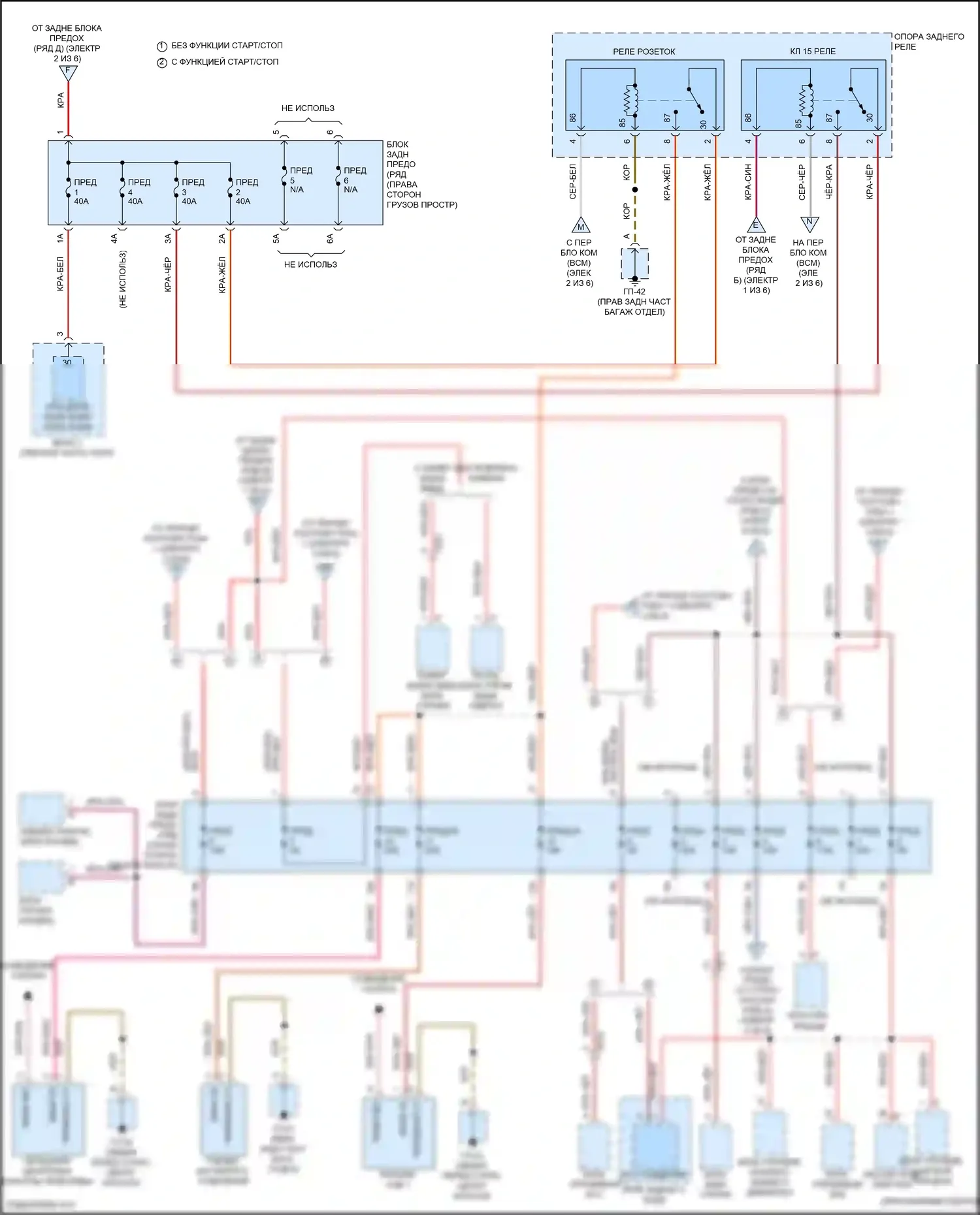 Macan GTS Porsche I рестайлинг (2018-2021): Электросхема блока предохранителей реле (3 из 6) 
