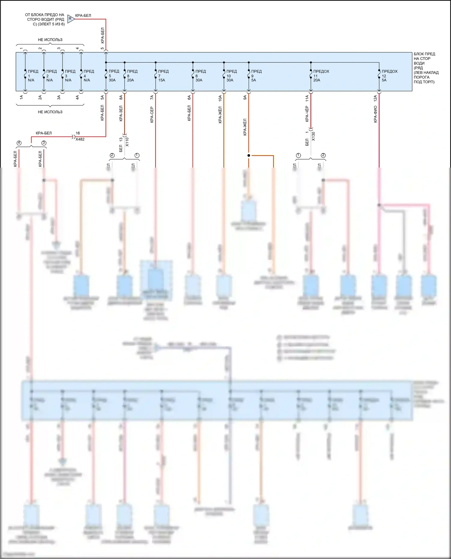 Macan GTS Porsche I рестайлинг (2018-2021): Электросхема блока предохранителей реле (4 из 6) 