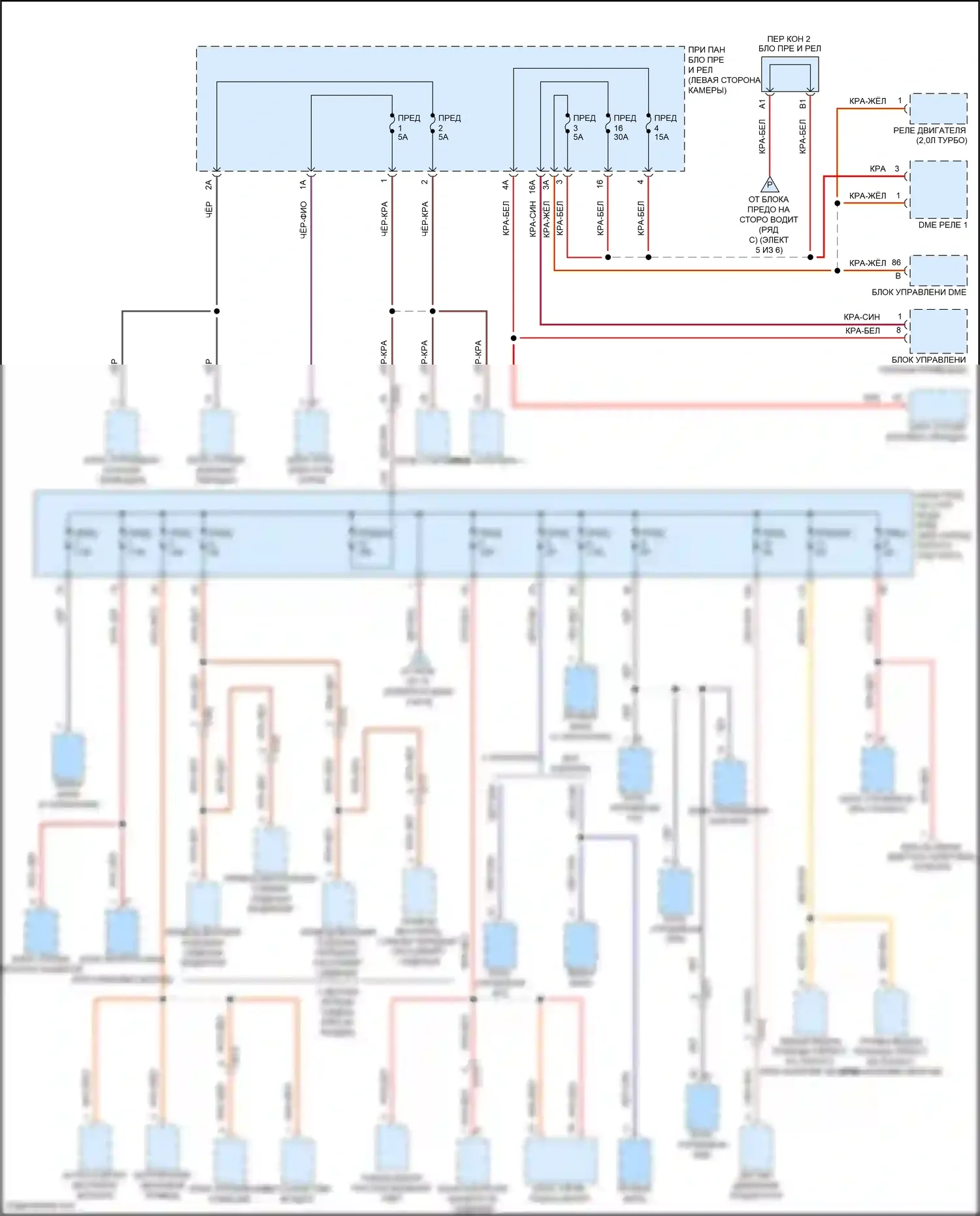 Macan GTS Porsche I рестайлинг (2018-2021): Электросхема блока предохранителей реле (6 из 6) 