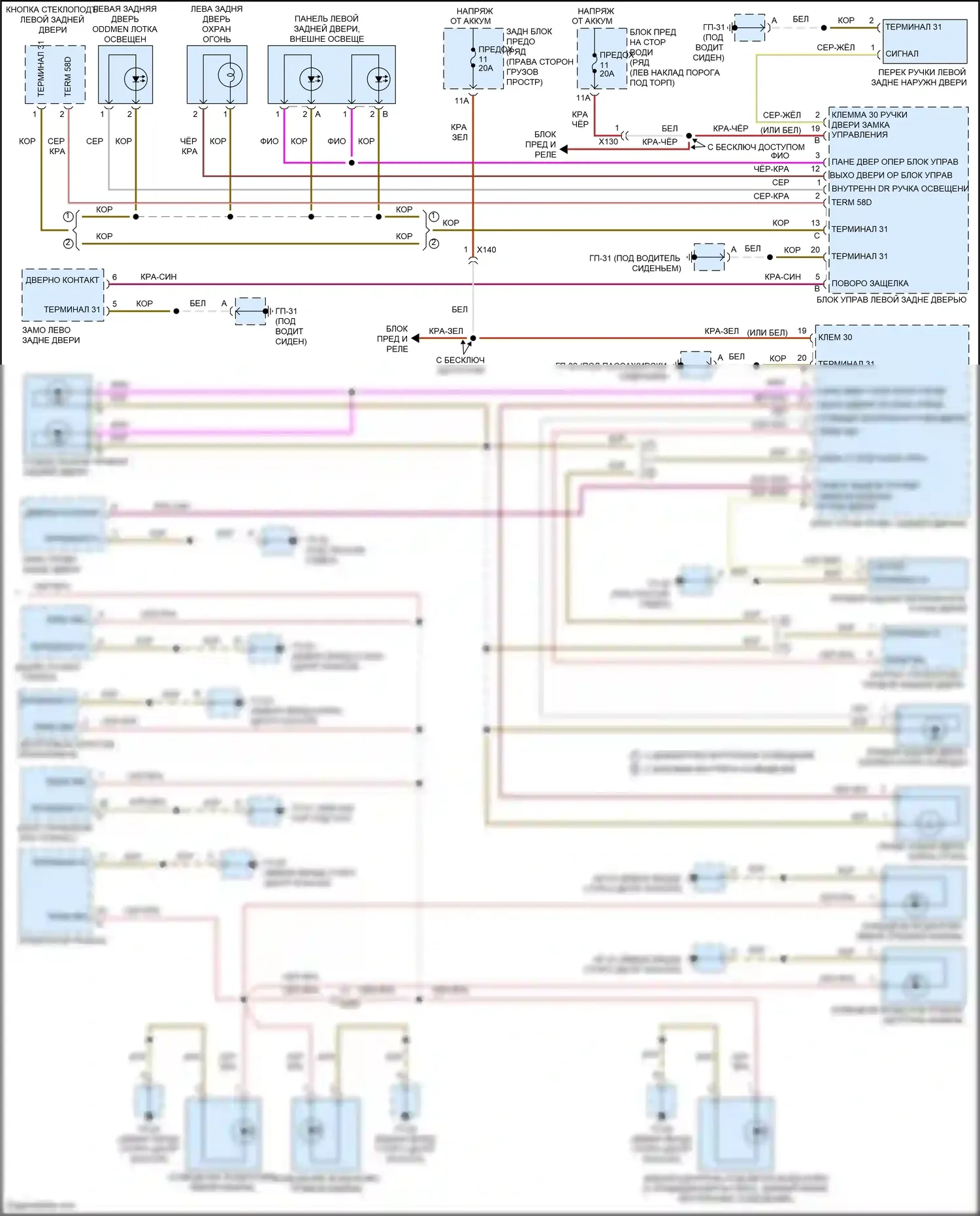 Macan GTS Porsche I рестайлинг (2018-2021): Электросхема освещения салона (4 из 4) 