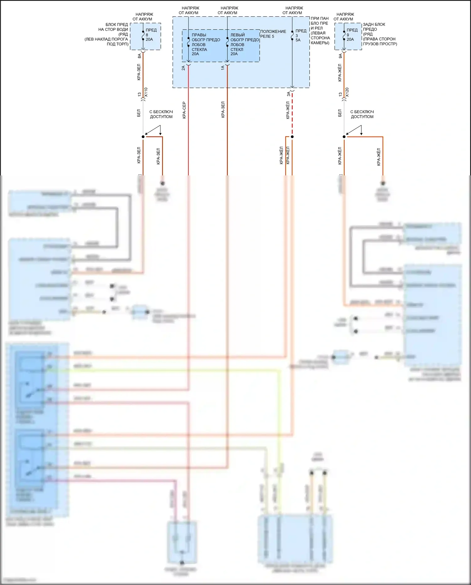 Macan GTS Porsche I рестайлинг (2018-2021): Электросхема обогреваемых зеркал 