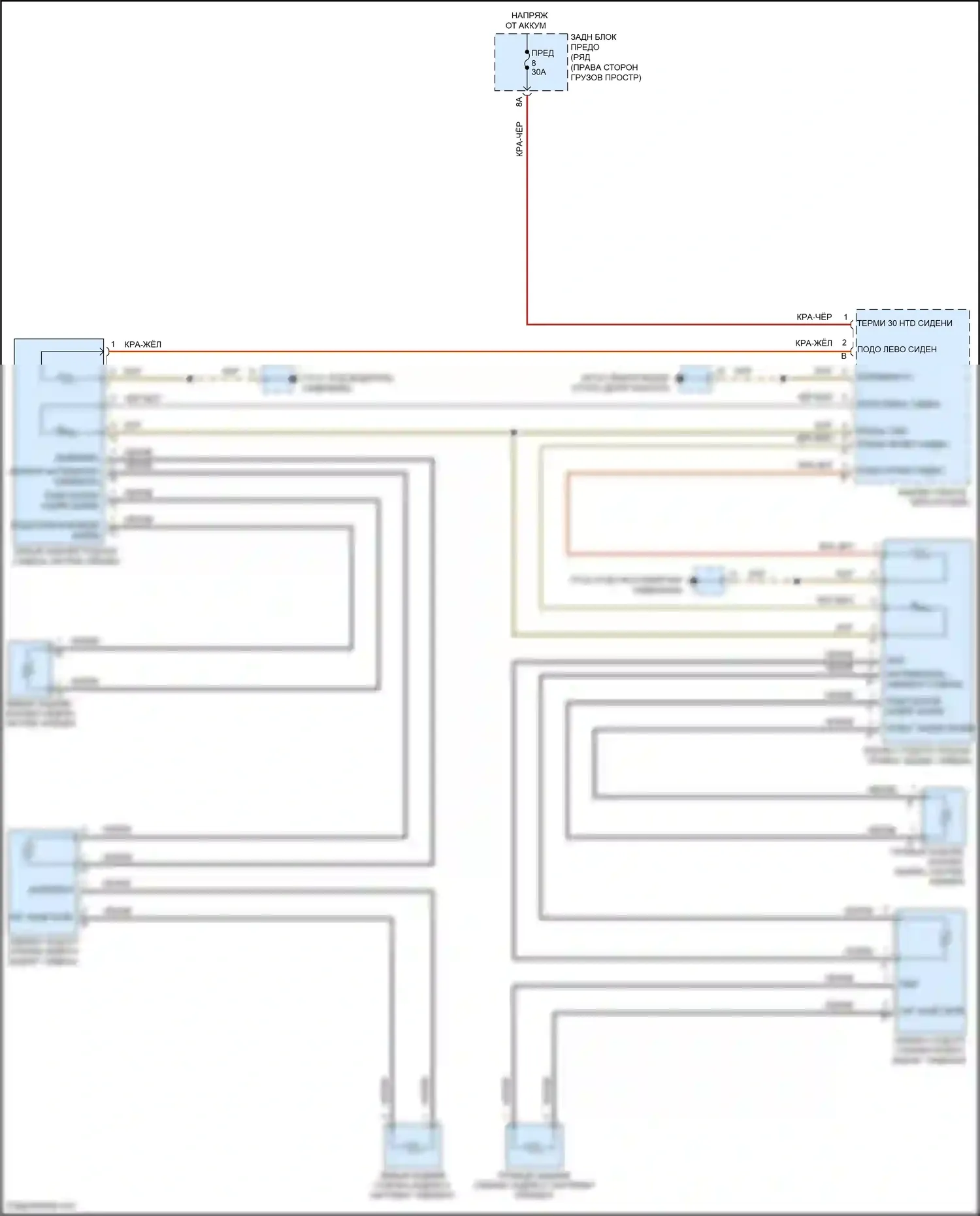 Macan GTS Porsche I рестайлинг (2018-2021): Электросхема отопителя заднего сиденья 