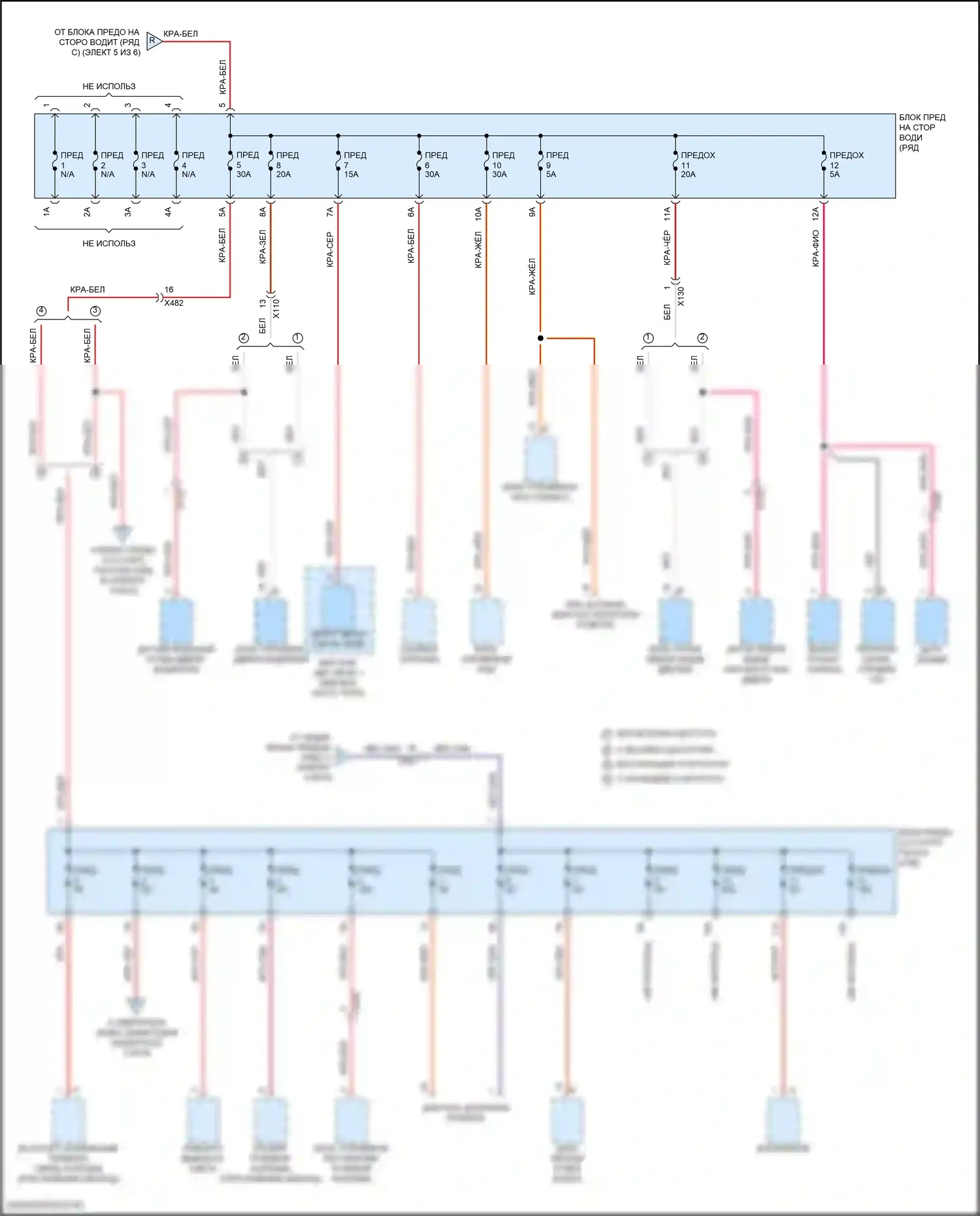 Macan S Porsche I рестайлинг 2 (2021-2024): Электросхема блока предохранителей реле (4 из 6) 
