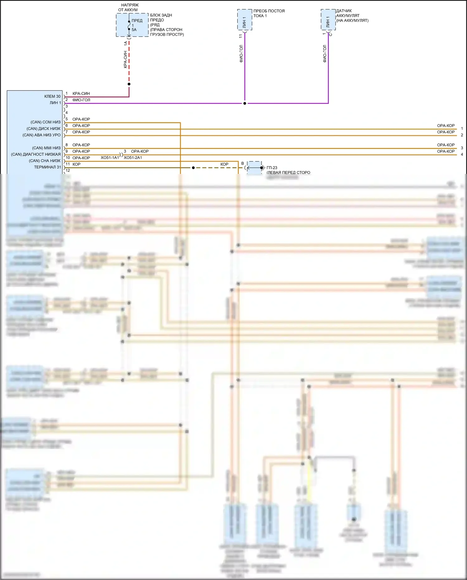 Macan S Porsche I рестайлинг 2 (2021-2024): Can шина электросхема (1 из 3) 