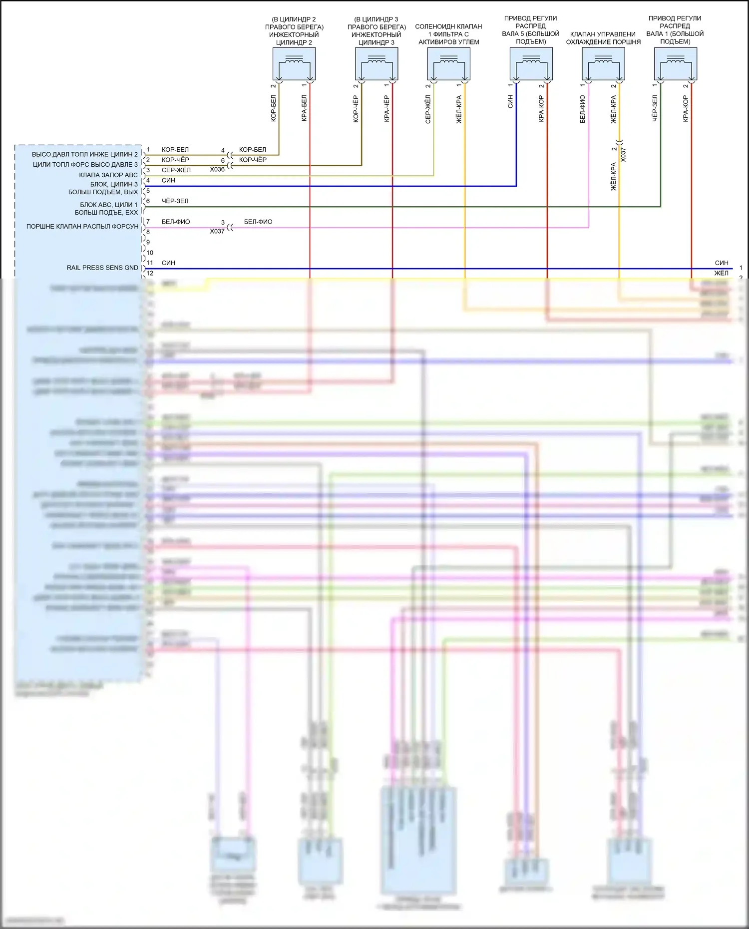 Macan S Porsche I рестайлинг 2 (2021-2024): Электросхема двигателя 2.0л турбо (1 из 8) 