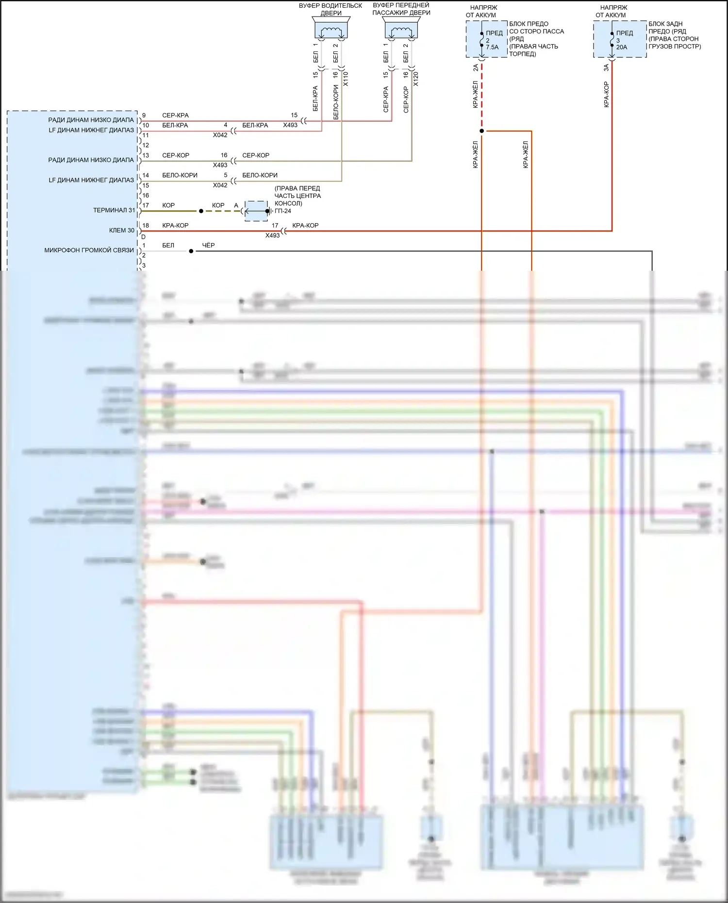 Macan S Porsche I рестайлинг 2 (2021-2024): Электросхема базовой магнитолы (1 из 4) 