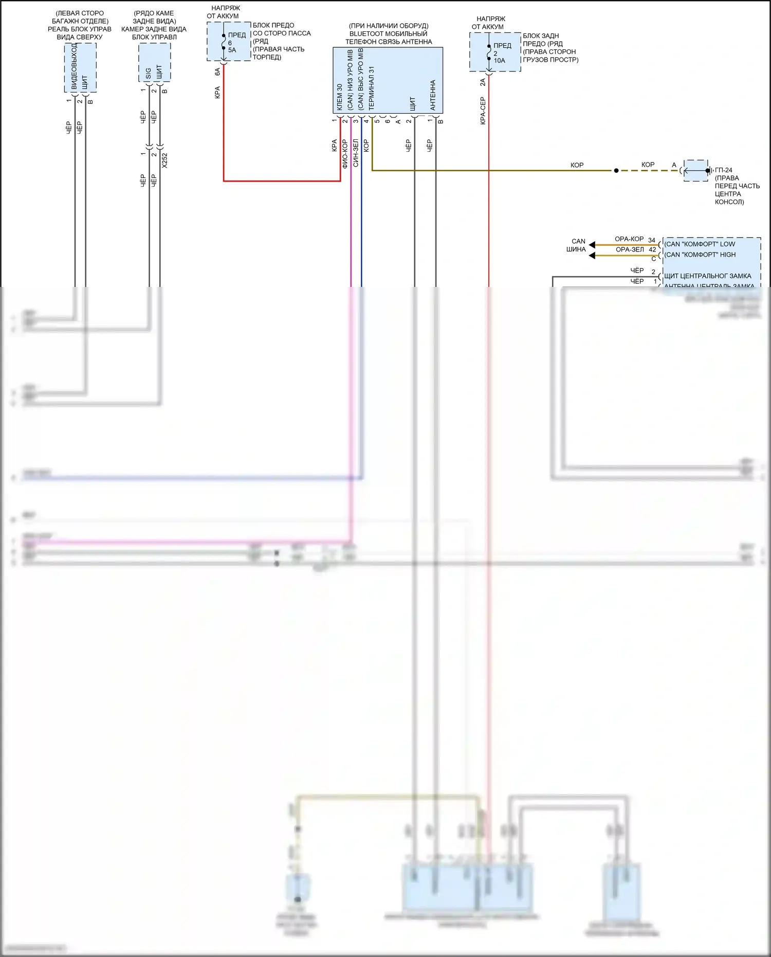 Macan S Porsche I рестайлинг 2 (2021-2024): Электросхема базовой магнитолы (2 из 4) 
