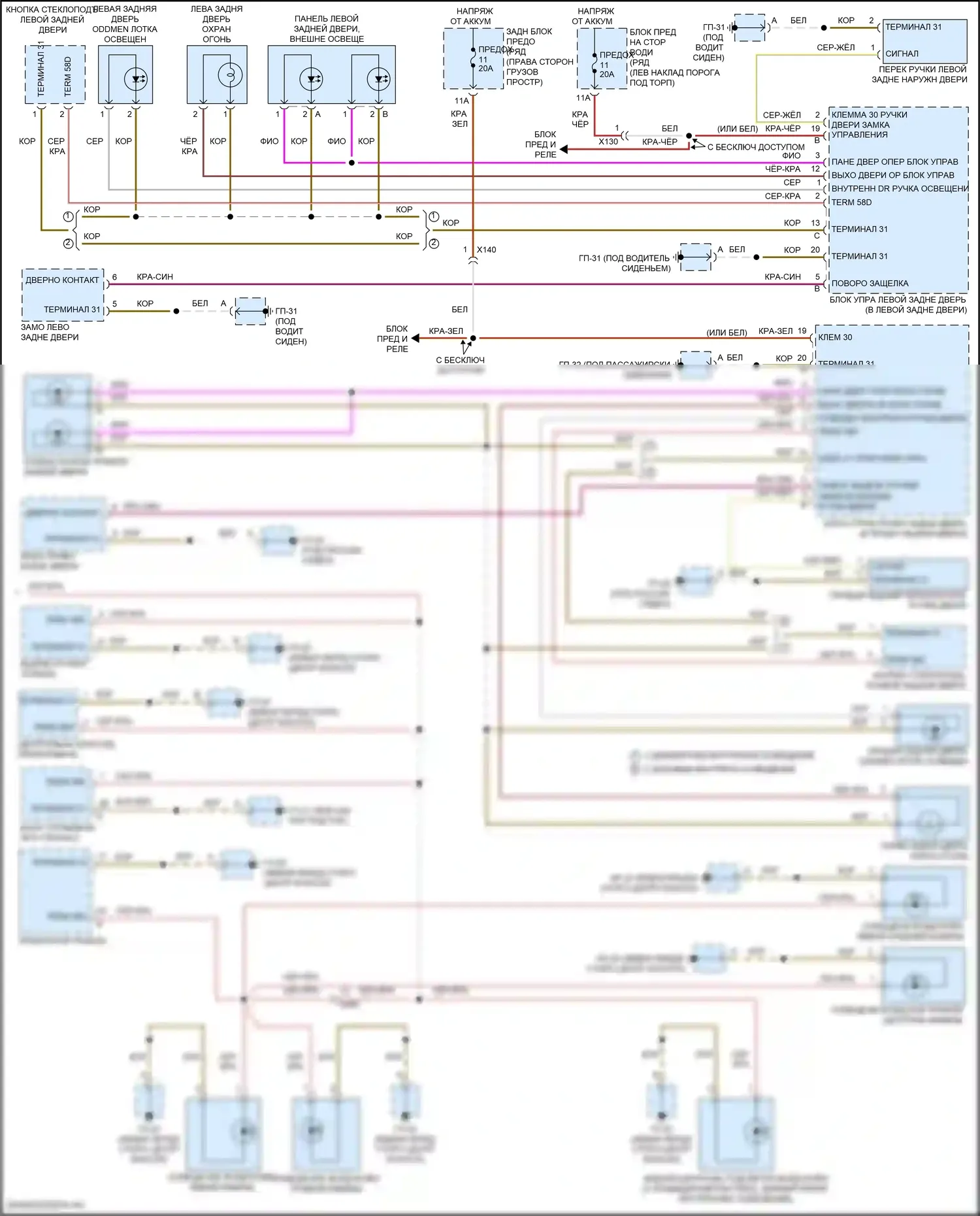 Macan S Porsche I рестайлинг 2 (2021-2024): Электросхема освещения салона (4 из 4) 
